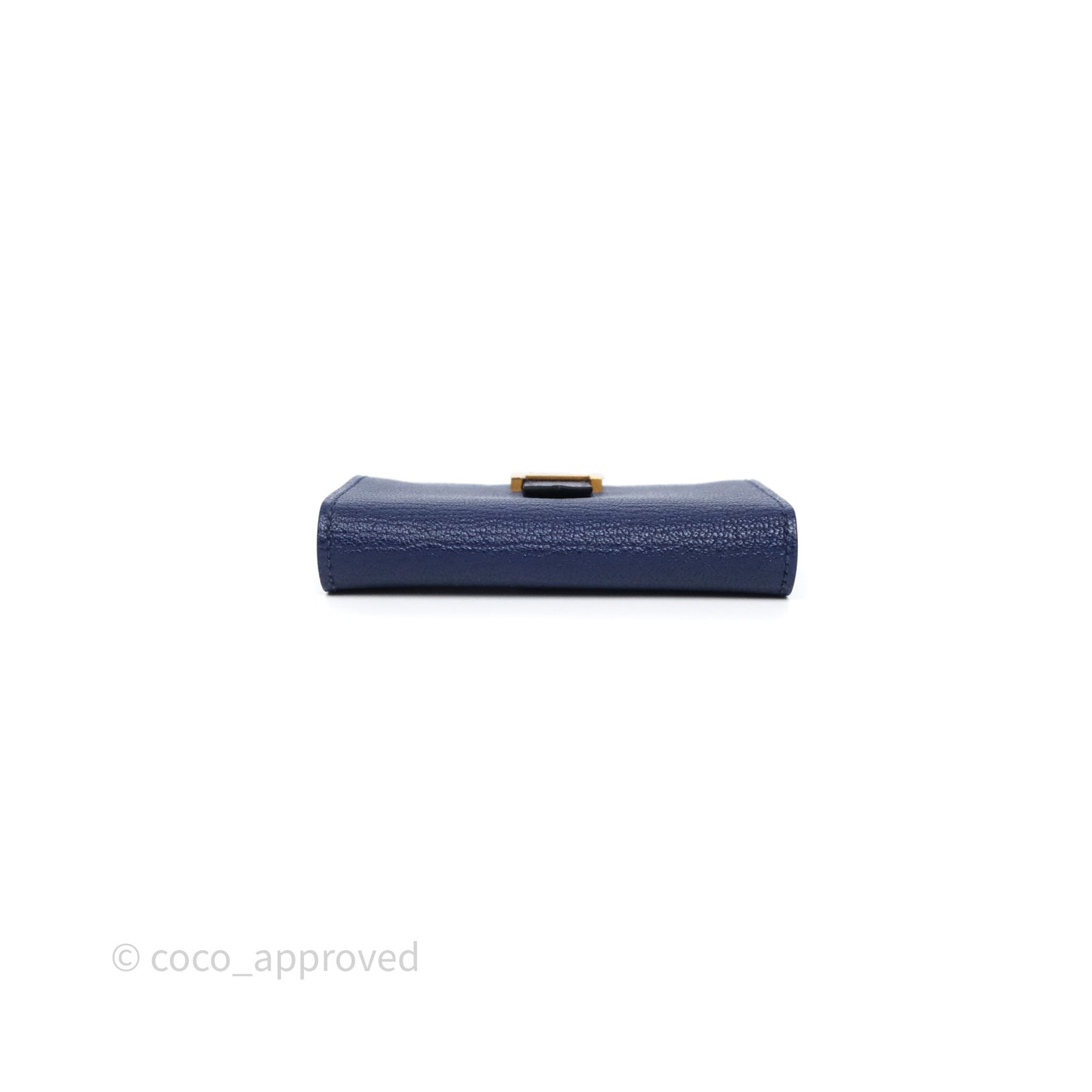 Hermes Bearn Card Holder Bleu Encre M3 Chevre Mysore Gold Hardware