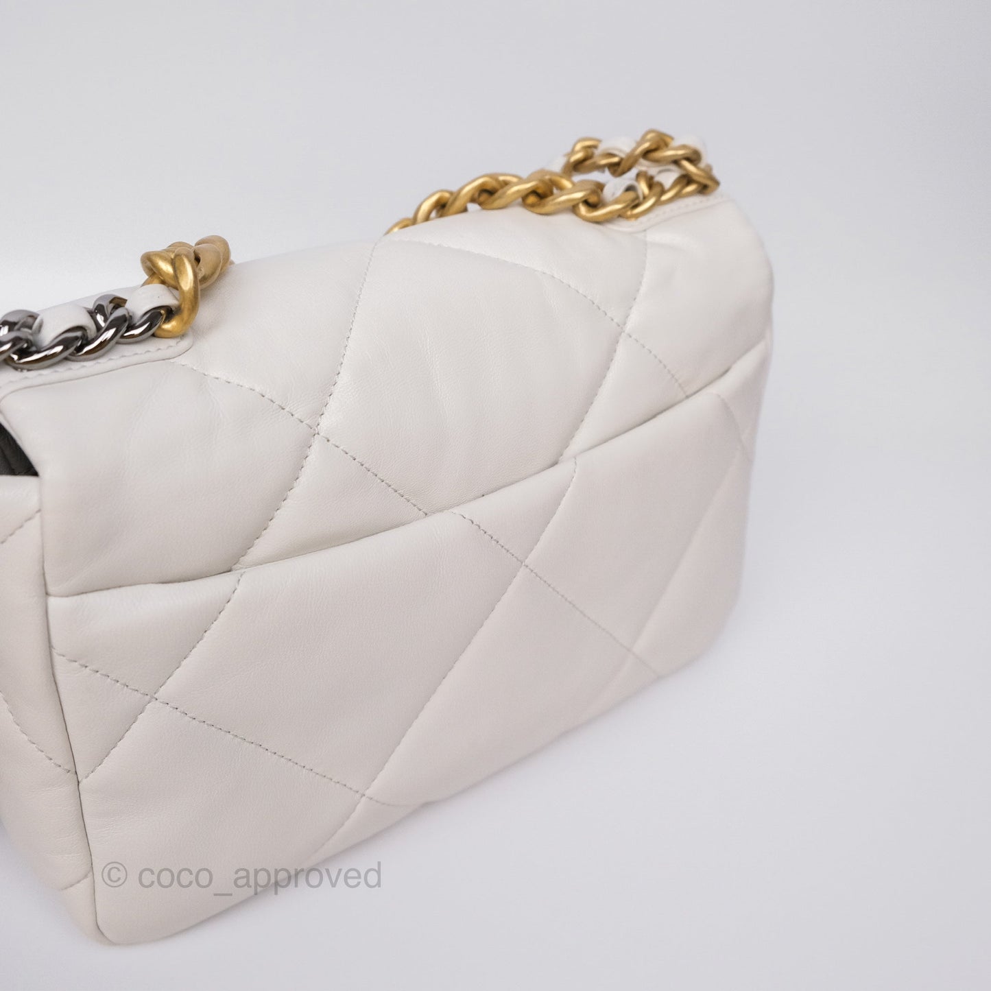 Chanel 19 Small White Mixed Hardware