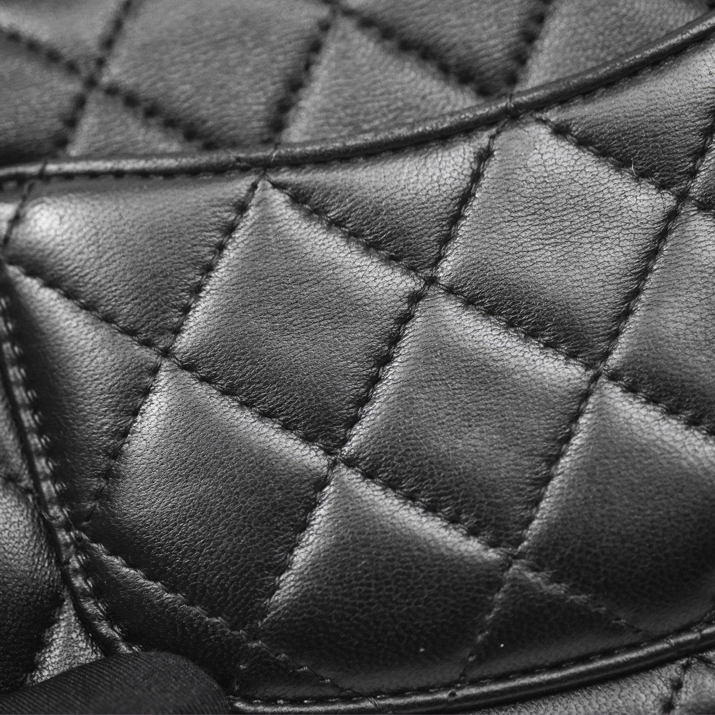 Chanel Quilted Mini Rectangular Flap Black Lambskin Silver Hardware