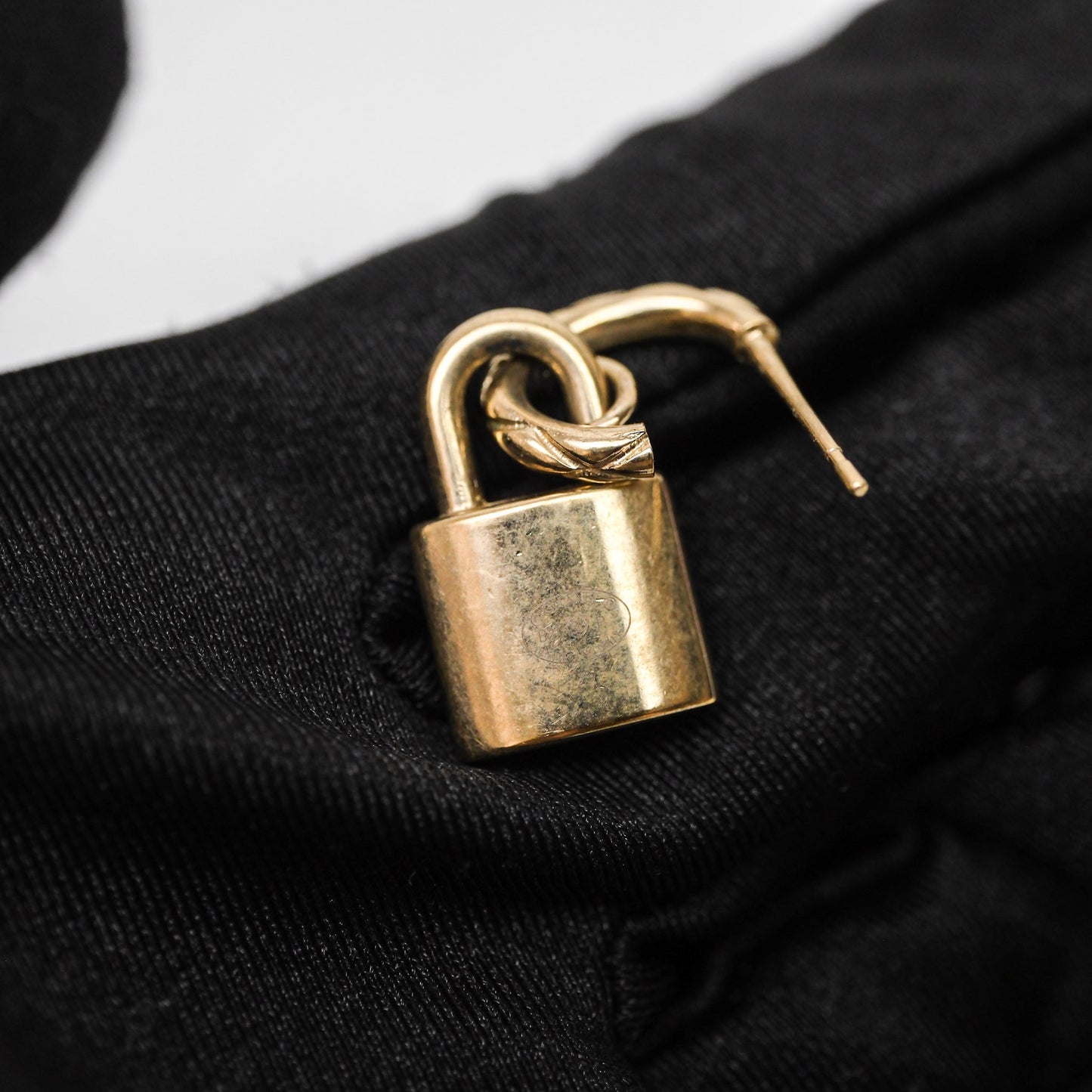 Chanel CC Padlock Drop Earrings Gold Tone 21P