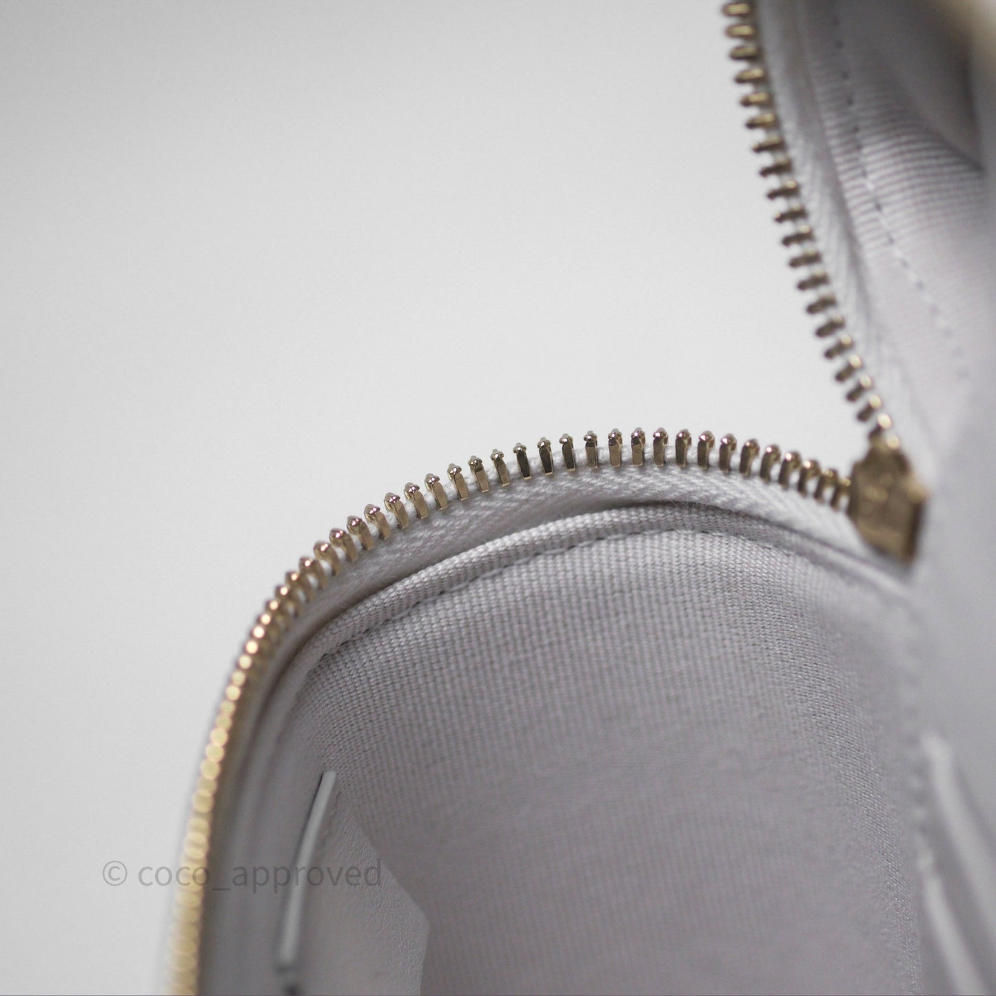 Chanel Top Handle Long Vanity with Chain Light Grey Caviar Gold Hardware
