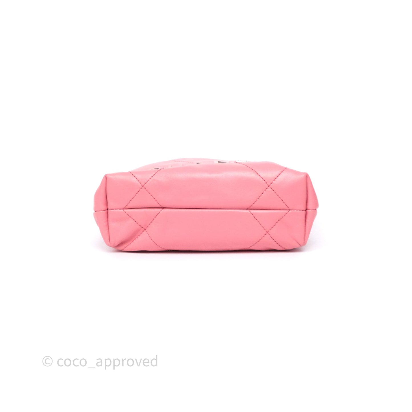 Chanel 22 Mini Bag Pink Shiny Crumpled Calfskin Matte Silver Hardware