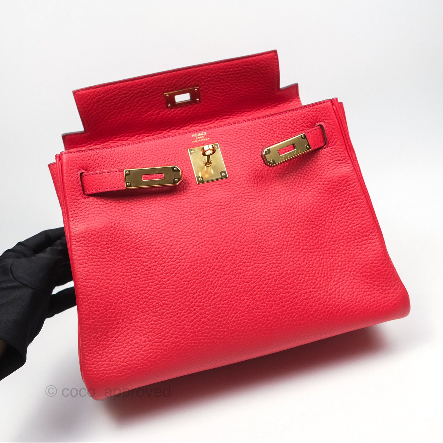 Hermès Kelly 28 Retourne Rouge Tomate S5 Clemence Gold Hardware