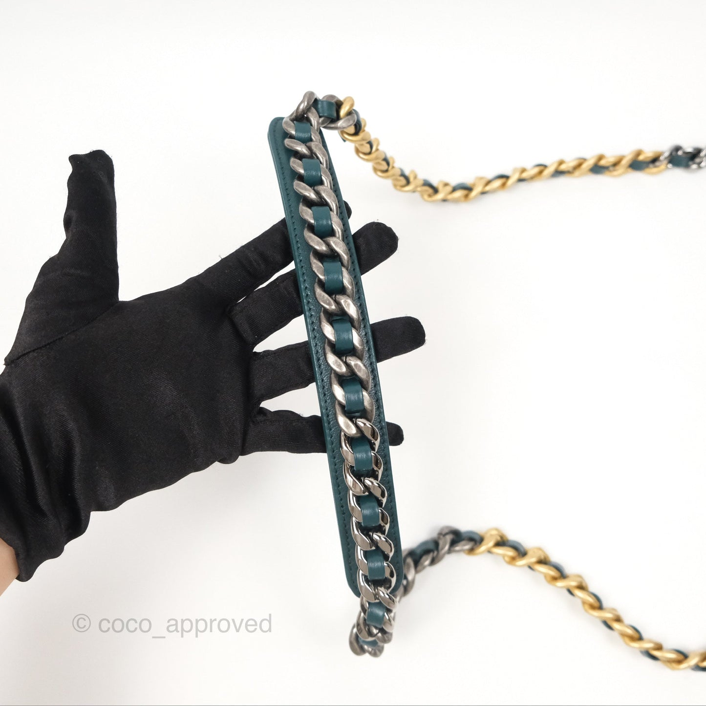 Chanel 19 Medium Green Goatskin Mixed Hardware
