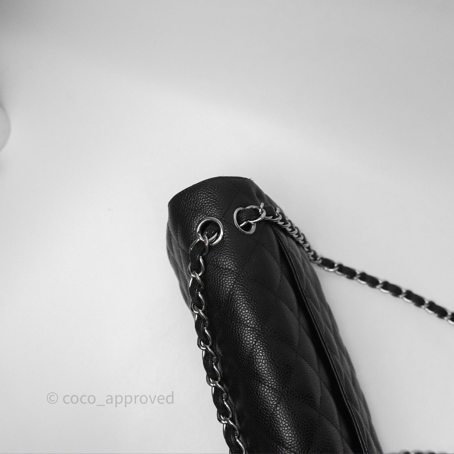 Chanel Jumbo Double Flap Black Caviar Silver Hardware⁣⁣