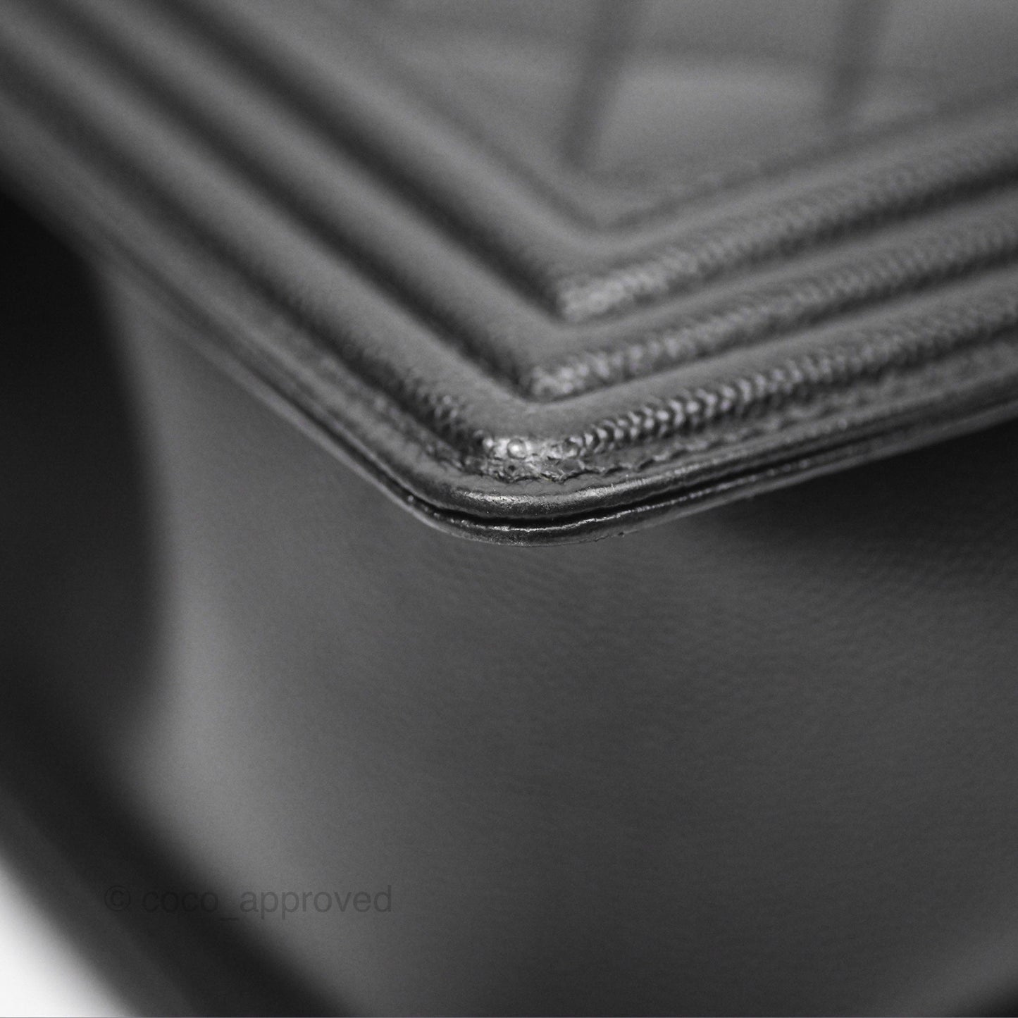 Chanel Medium Boy Quilted Black Caviar Ruthenium Hardware