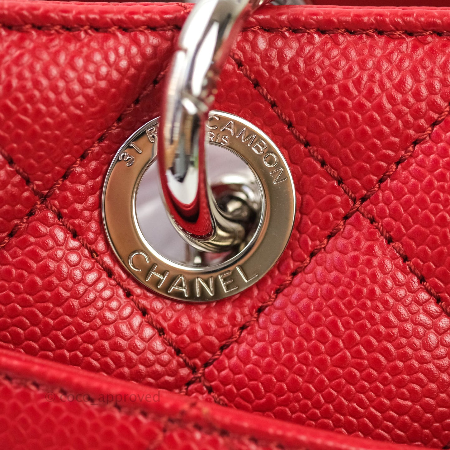 Chanel GST Red Caviar Silver Hardware
