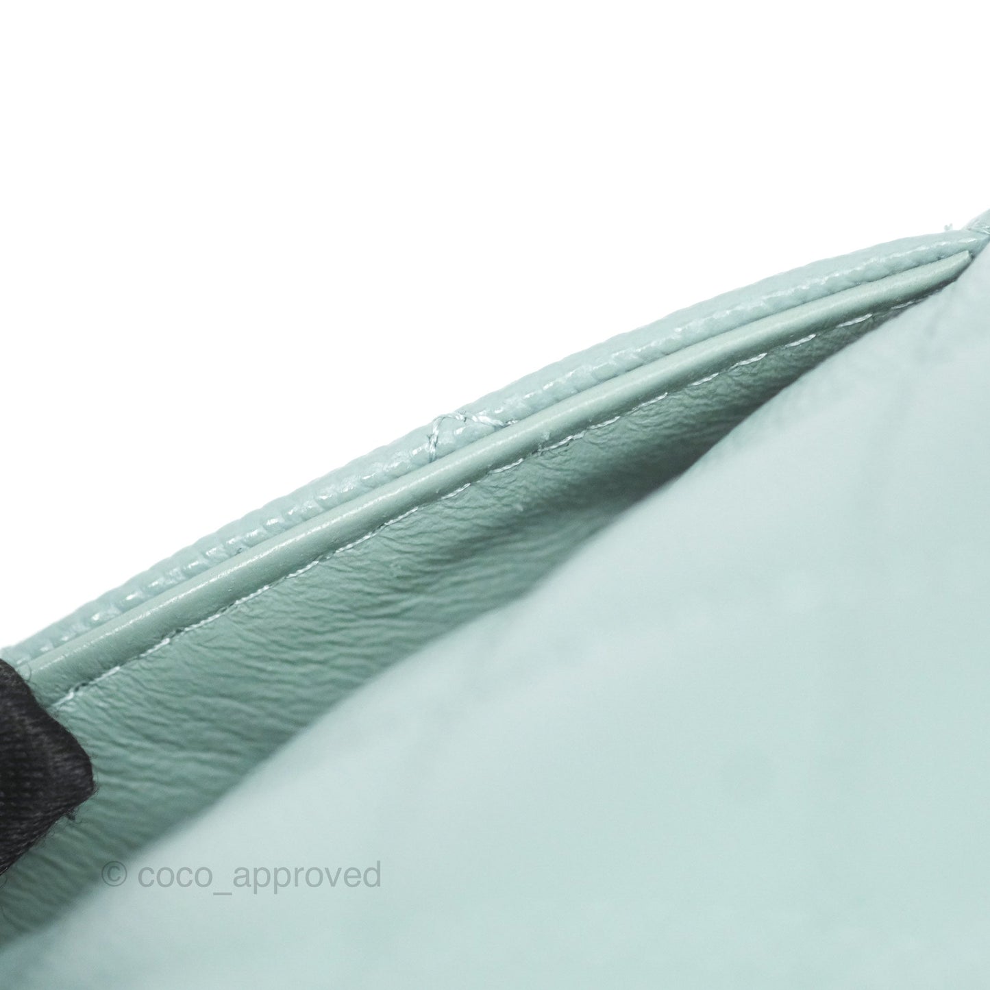 Chanel Classic M/L Medium Flap Quilted Tiffany Seafoam Green Caviar Gold Hardware