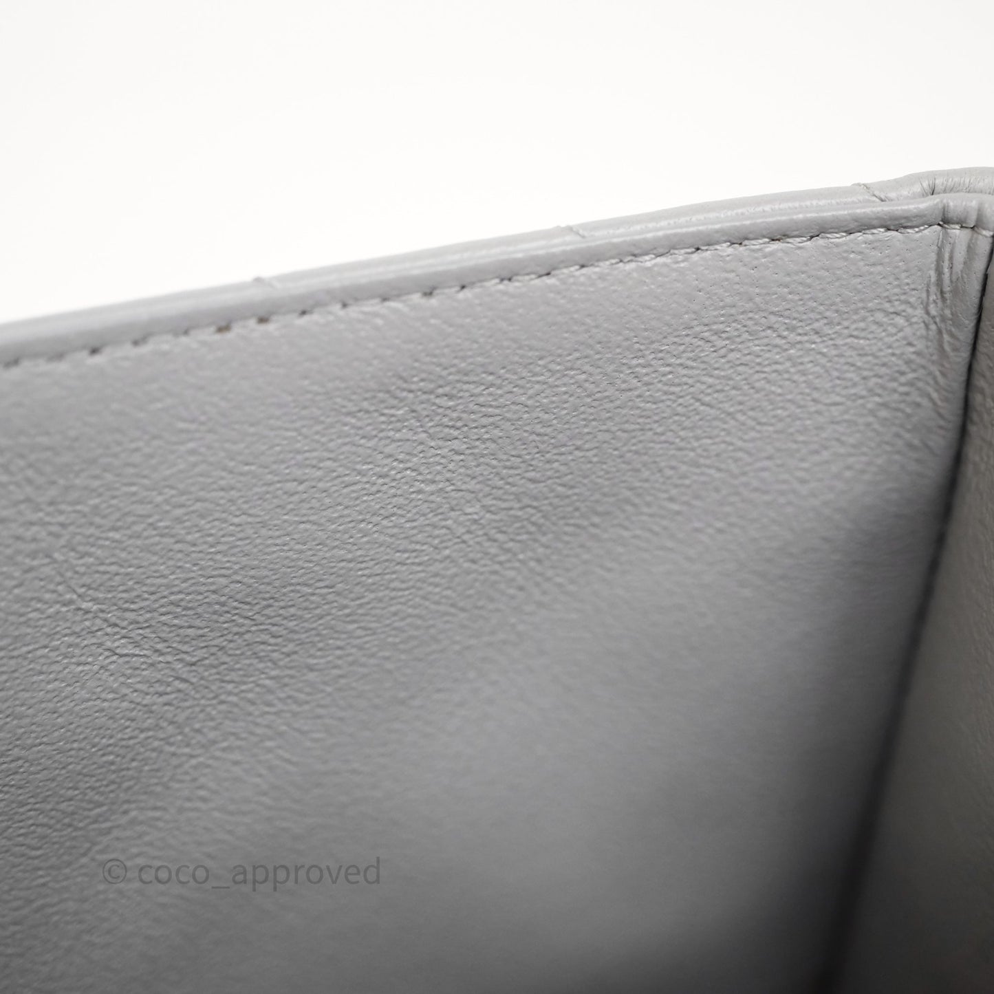 Chanel Mini Rectangular Chevron Grey Lambskin Light Gold Hardware