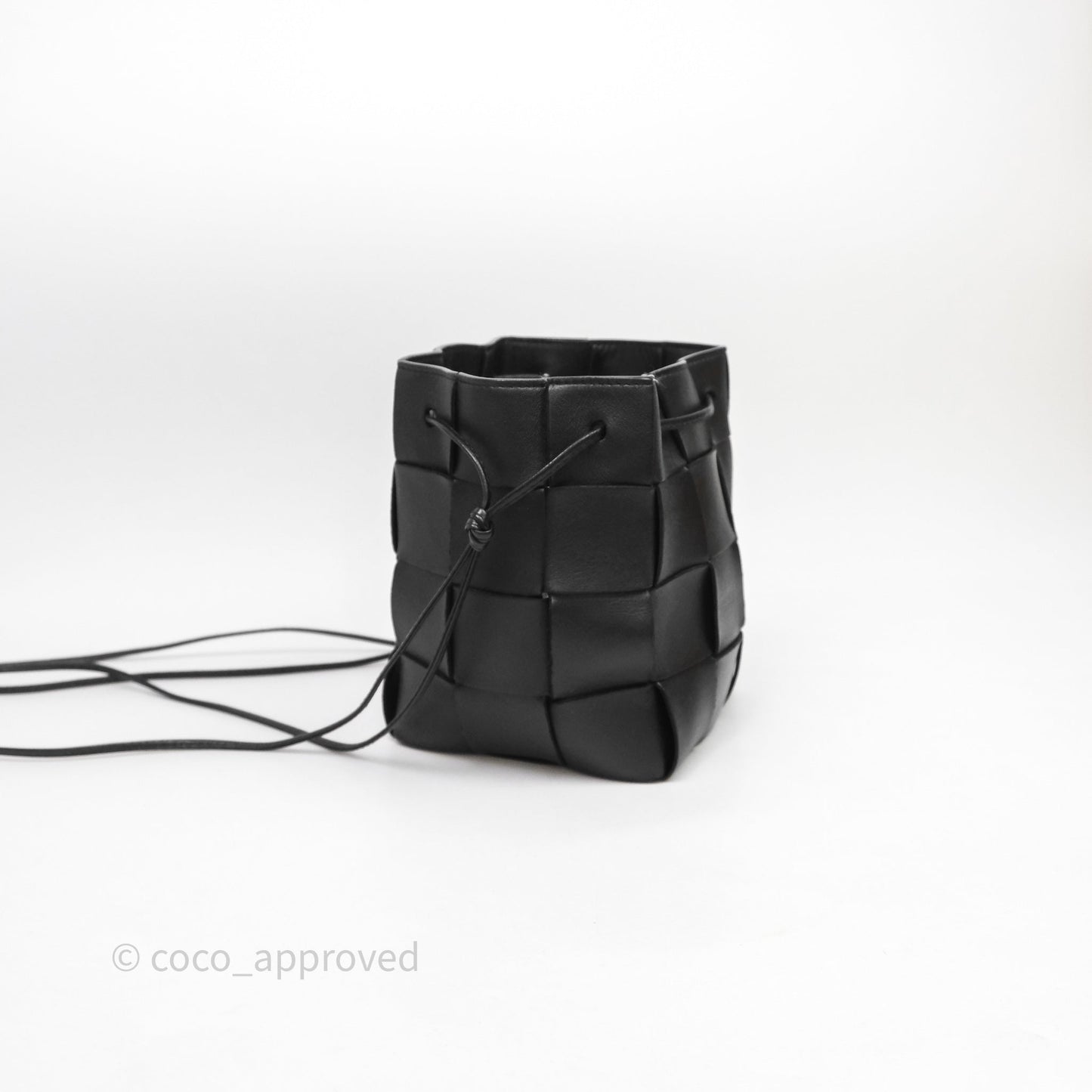 Bottega Veneta Small Cassette Bucket Bag Black Lambskin