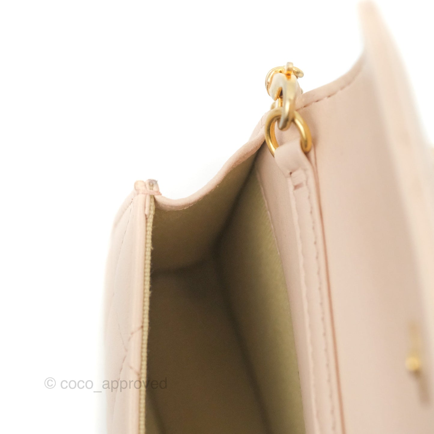 Chanel Mini Pearl Crush Clutch With Chain Belt Rose Clair Pink Lambskin Aged Gold Hardware