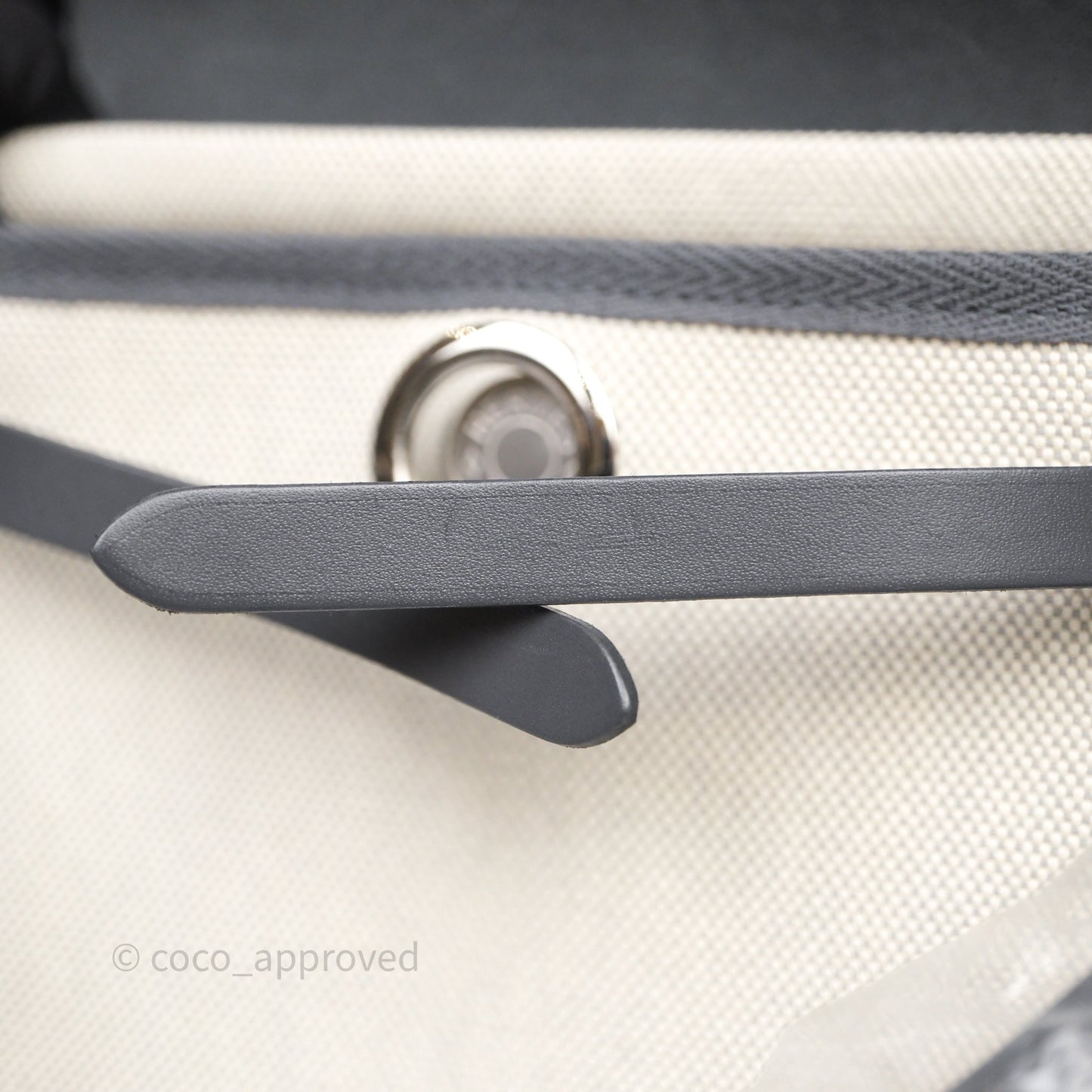 Hermès Zip 20 Mini Herbag Ecru-Bleu Glacier8U/Ardoise85 Canvas Palladium Hardware