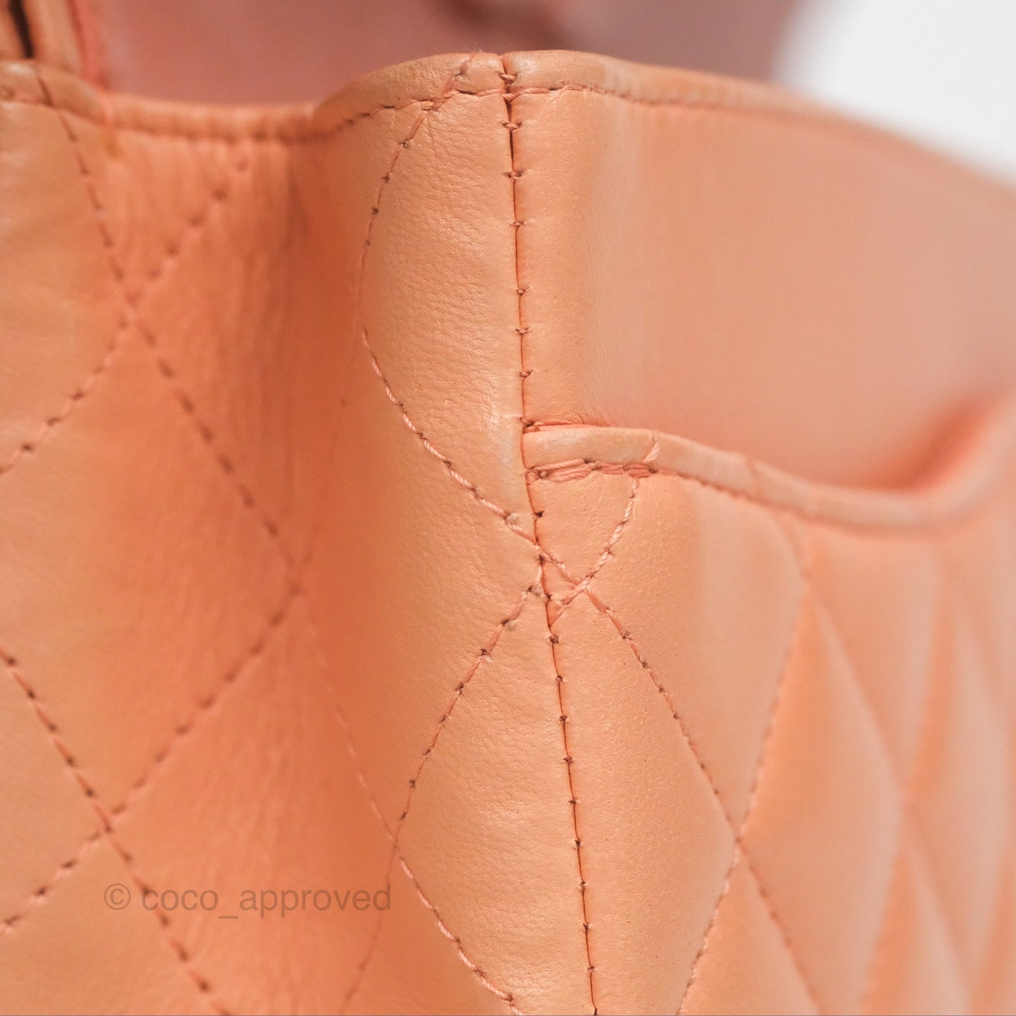 Chanel Classic M/L Medium Flap Quilted Peach Lambskin Gold Hardware