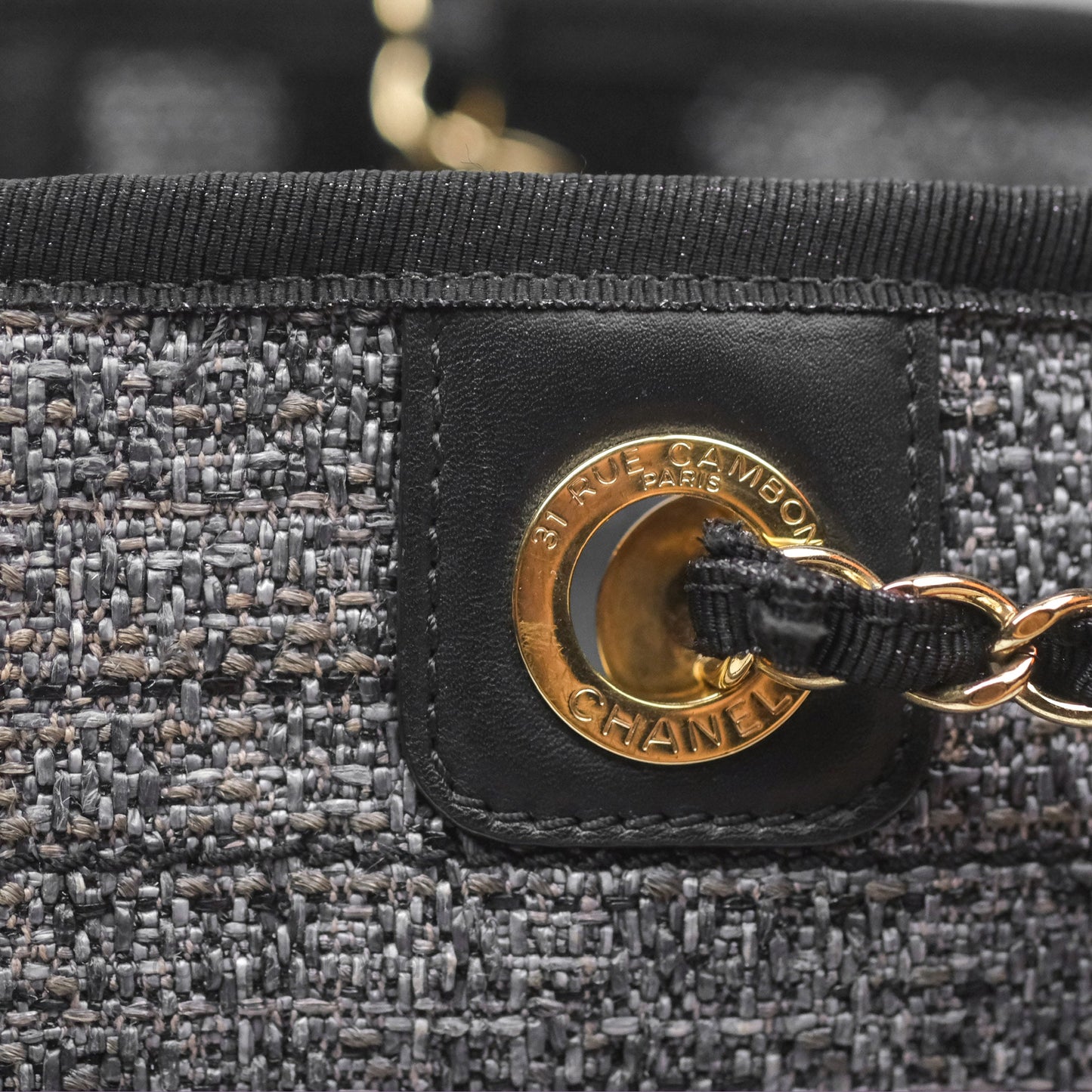 Chanel Medium Deauville Black Charcoal Tote