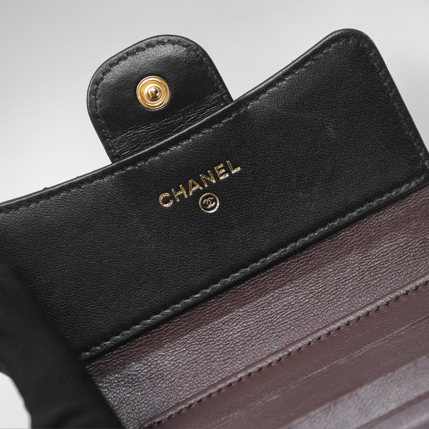 Chanel Classic Short Flap Wallet Black Lambskin Gold Hardware