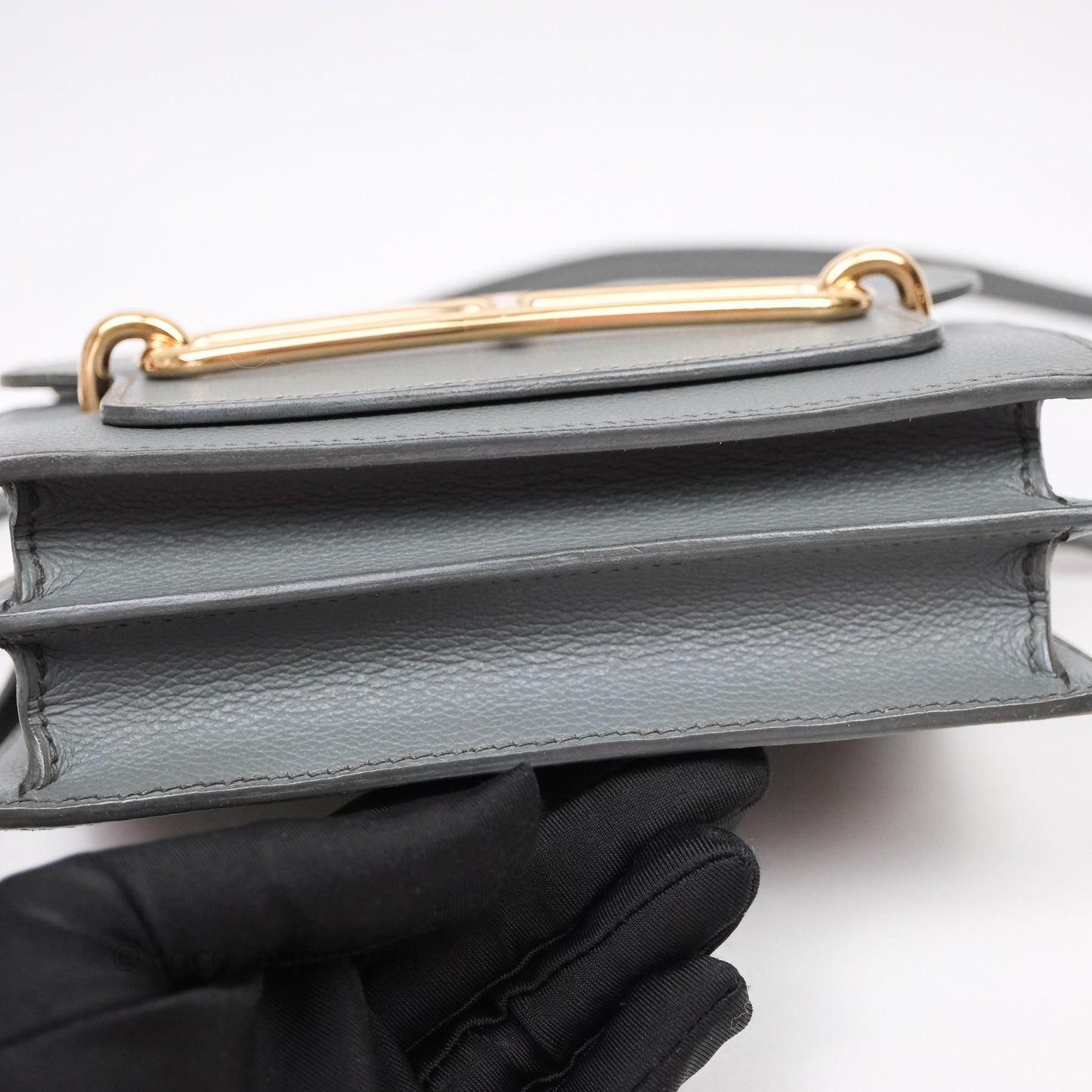 Hermès Roulis Mini 18 Vert Amancde 63 Evercolor Gold Hardware