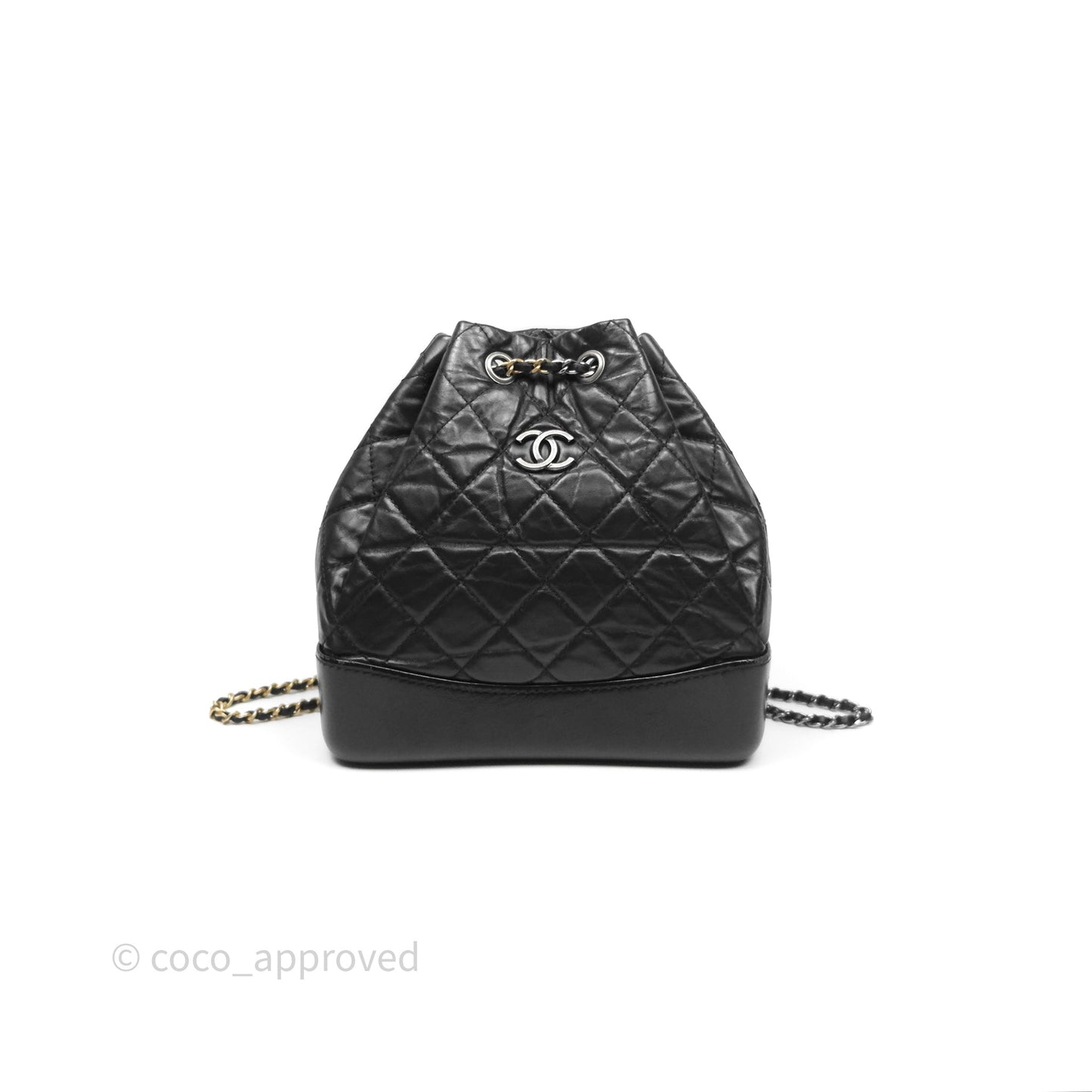 Chanel Small Gabrielle Backpack Black Aged Calfskin