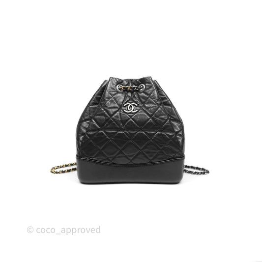 Chanel Small Gabrielle Backpack Black Aged Calfskin