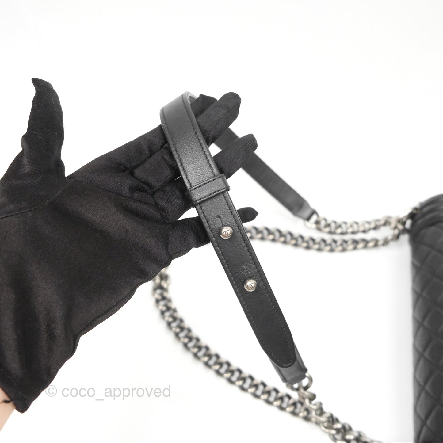 Chanel Medium Boy Quilted Black Lambskin Ruthenium Hardware