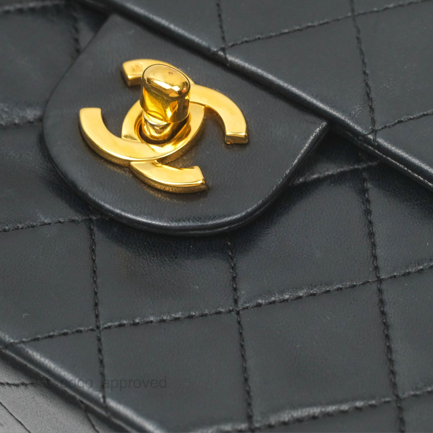 Chanel Vintage Mini Square Black Lambskin 24K Gold Hardware