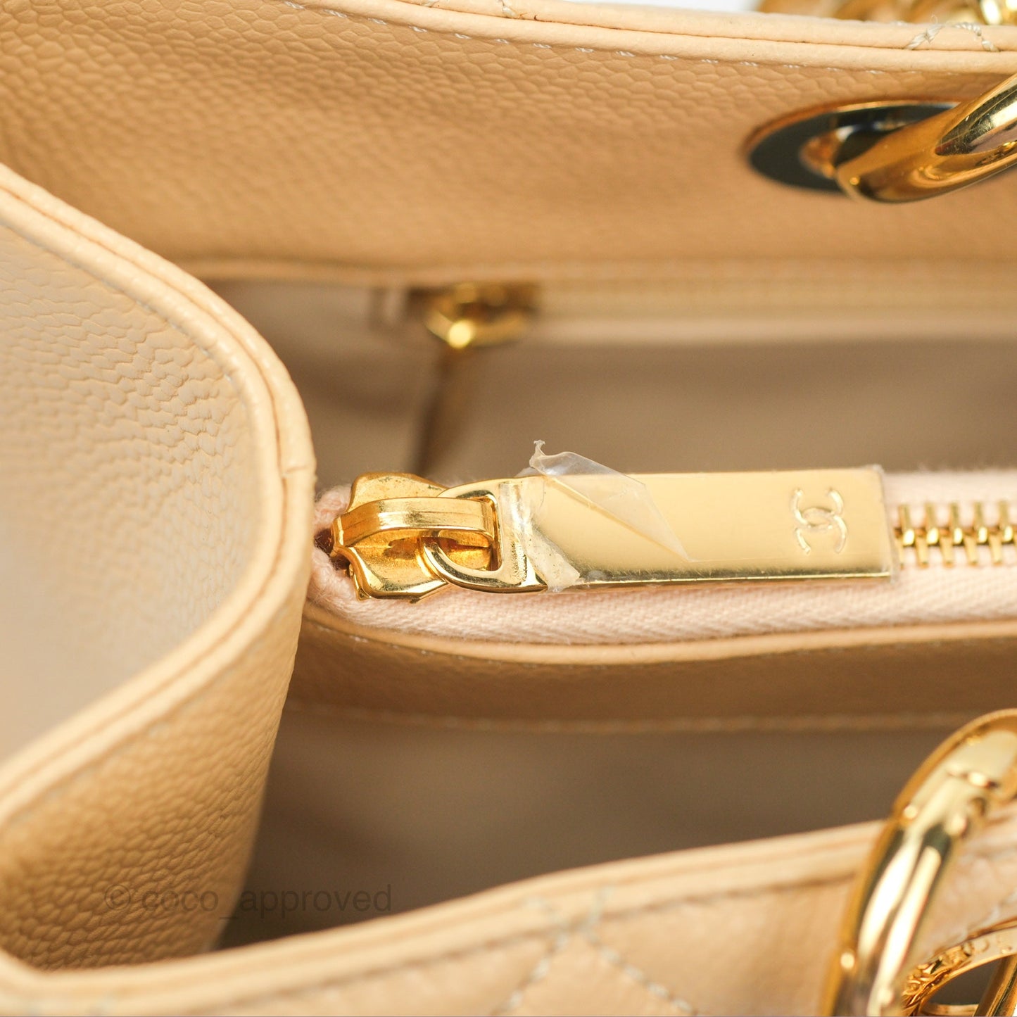 Chanel GST Beige Caviar Gold Hardware
