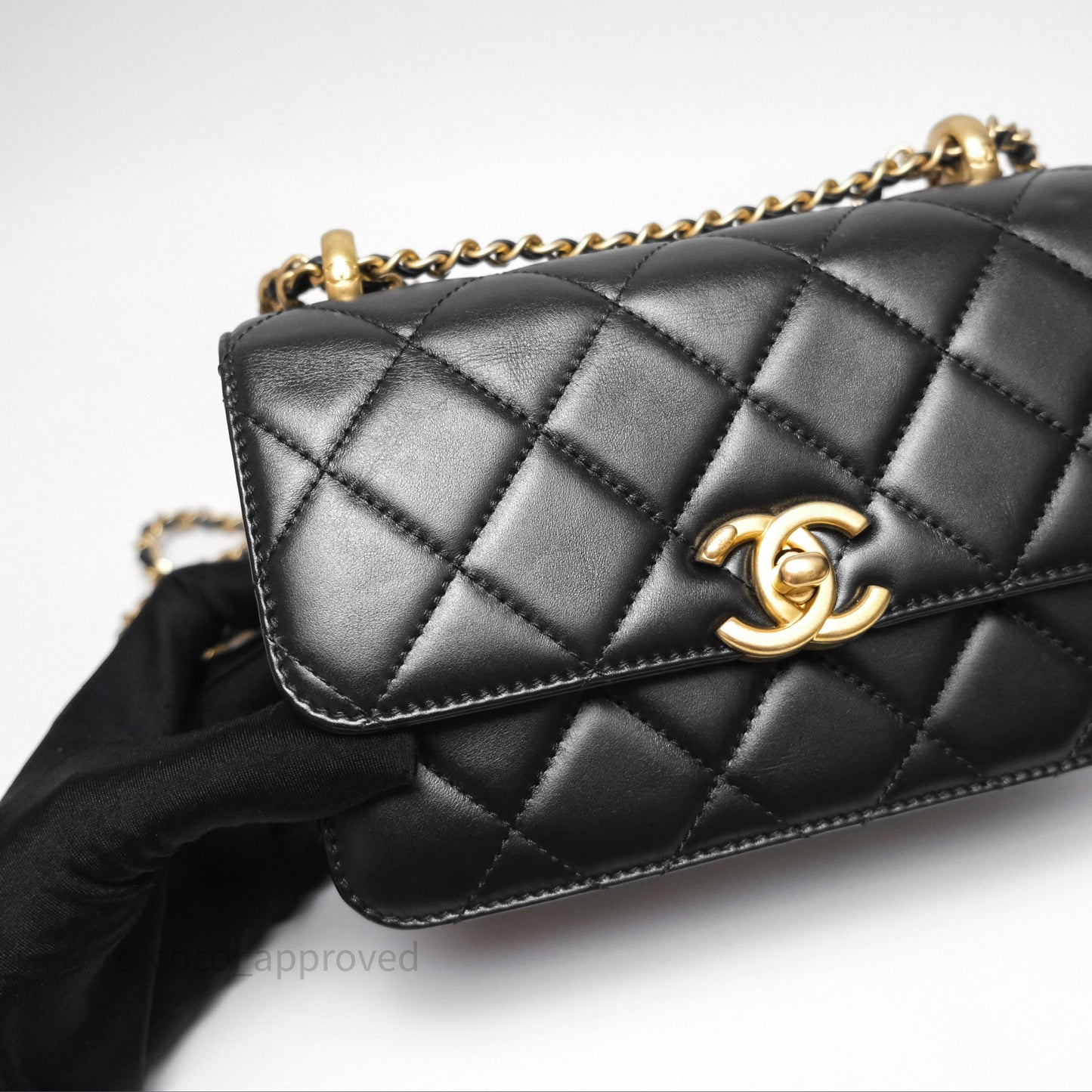 Chanel Quilted Mini Perfect Fit Adjustable Black Calfskin Gold Hardware