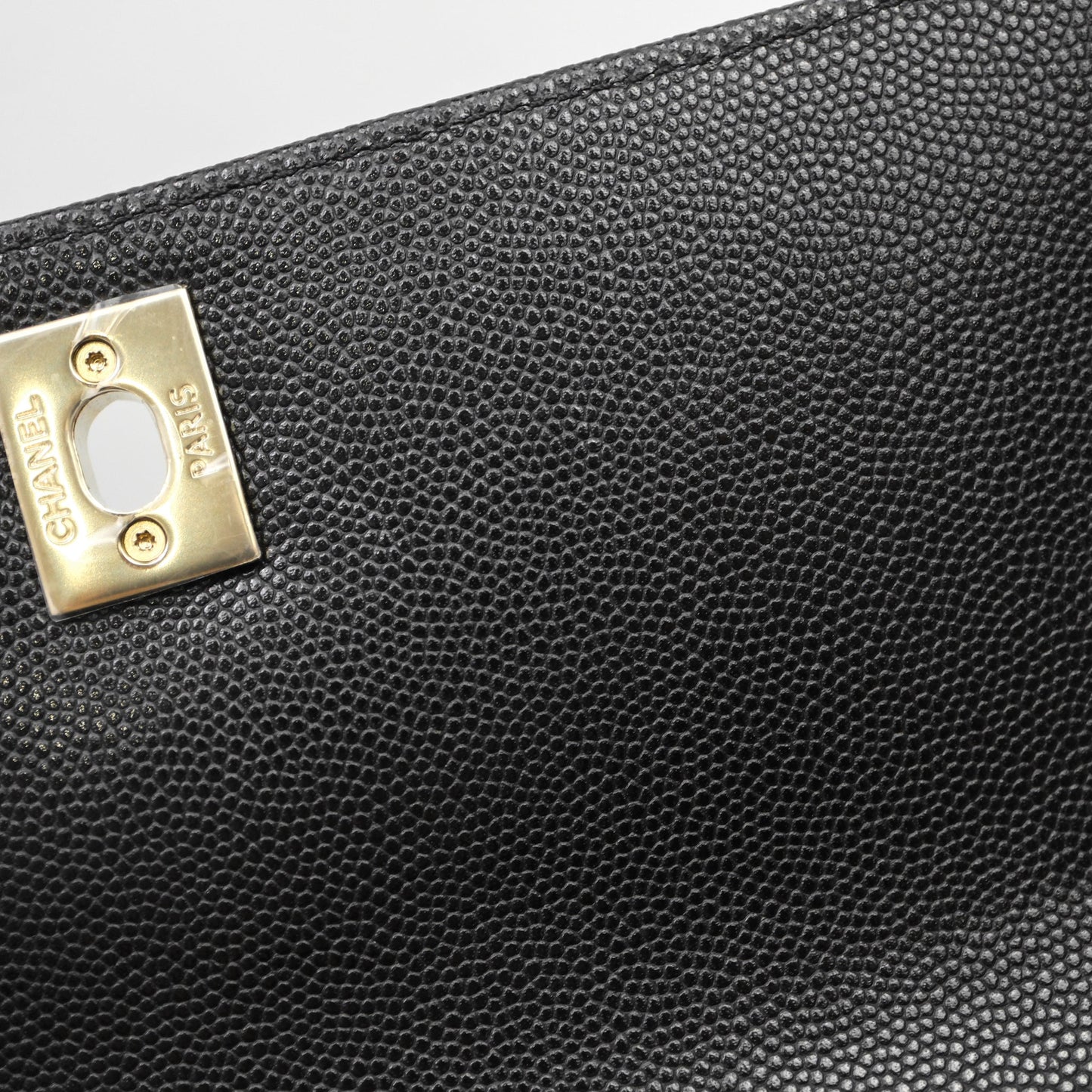 Chanel Mini Coco Handle Quilted Black Caviar Light Gold Hardware Lizard Embossed Handle
