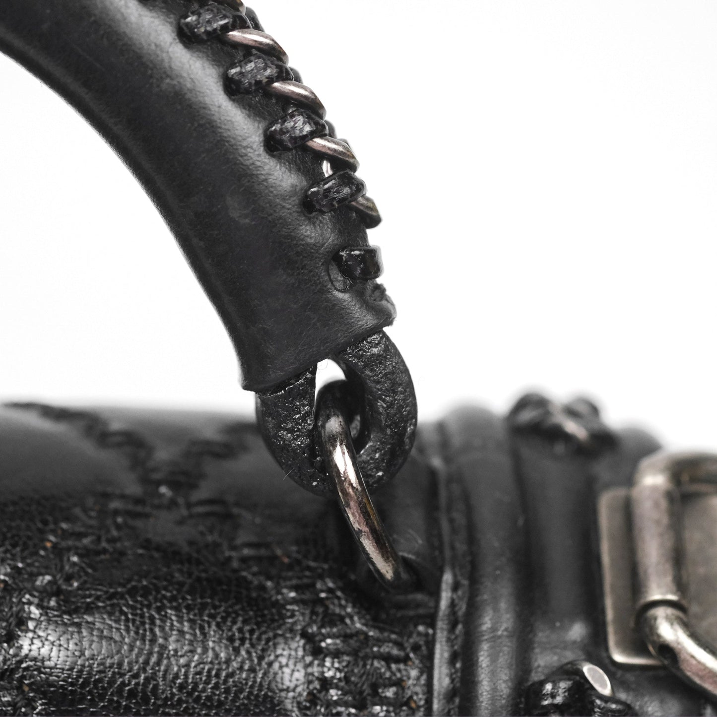 Chanel Small Chain Around Top Handle Boy Black Calfskin Ruthenium Hardware