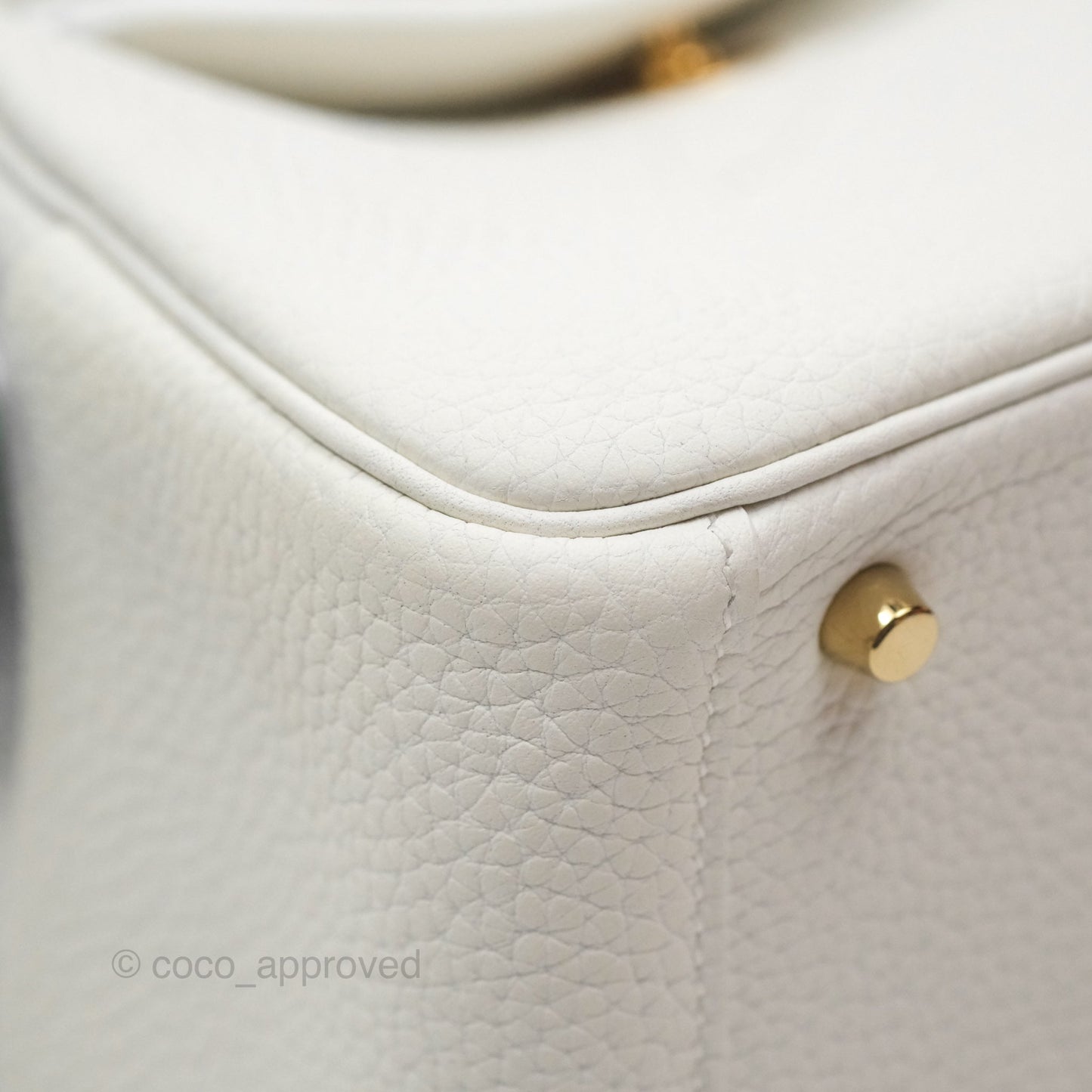 Hermès Mini Lindy 20 New White 0U Clemence Gold Hardware