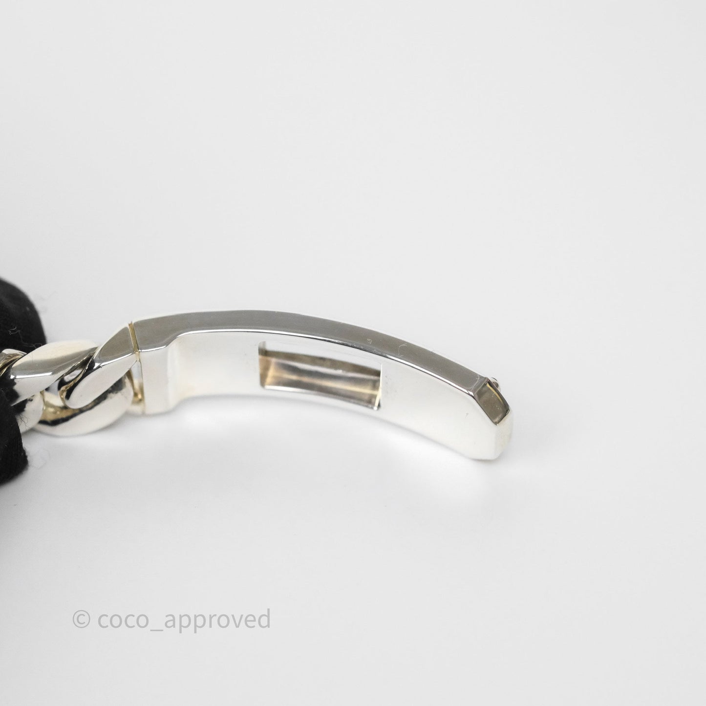 Hermes Kelly Gourmette GM Bracelet Silver Size ST