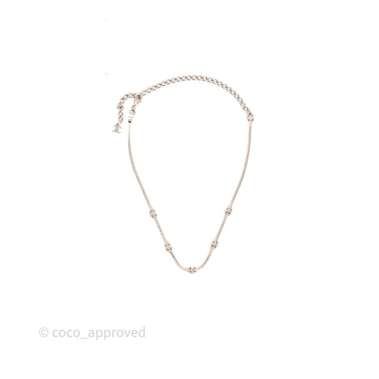 Chanel Five CC Choker Silve Tone 25V