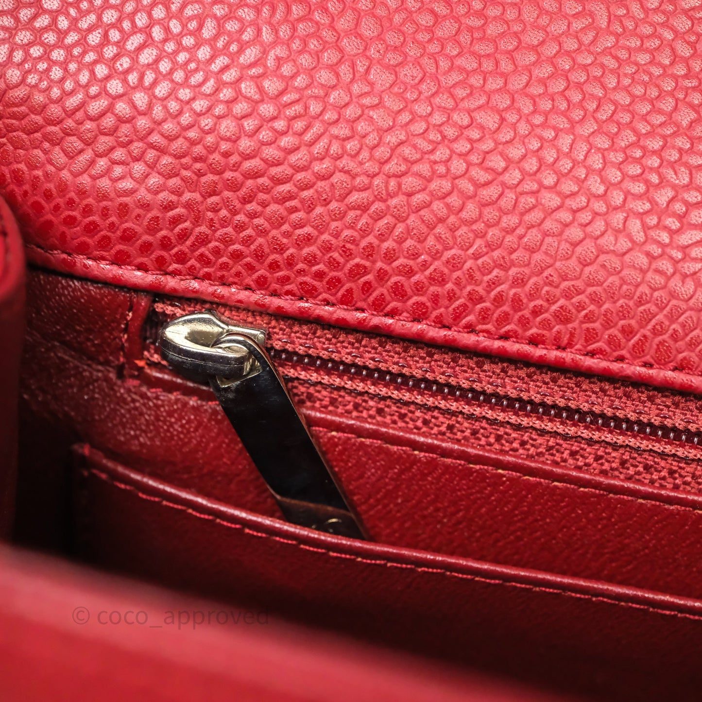Chanel Jumbo Single Flap Dark Red Caviar Silver Hardware⁣⁣