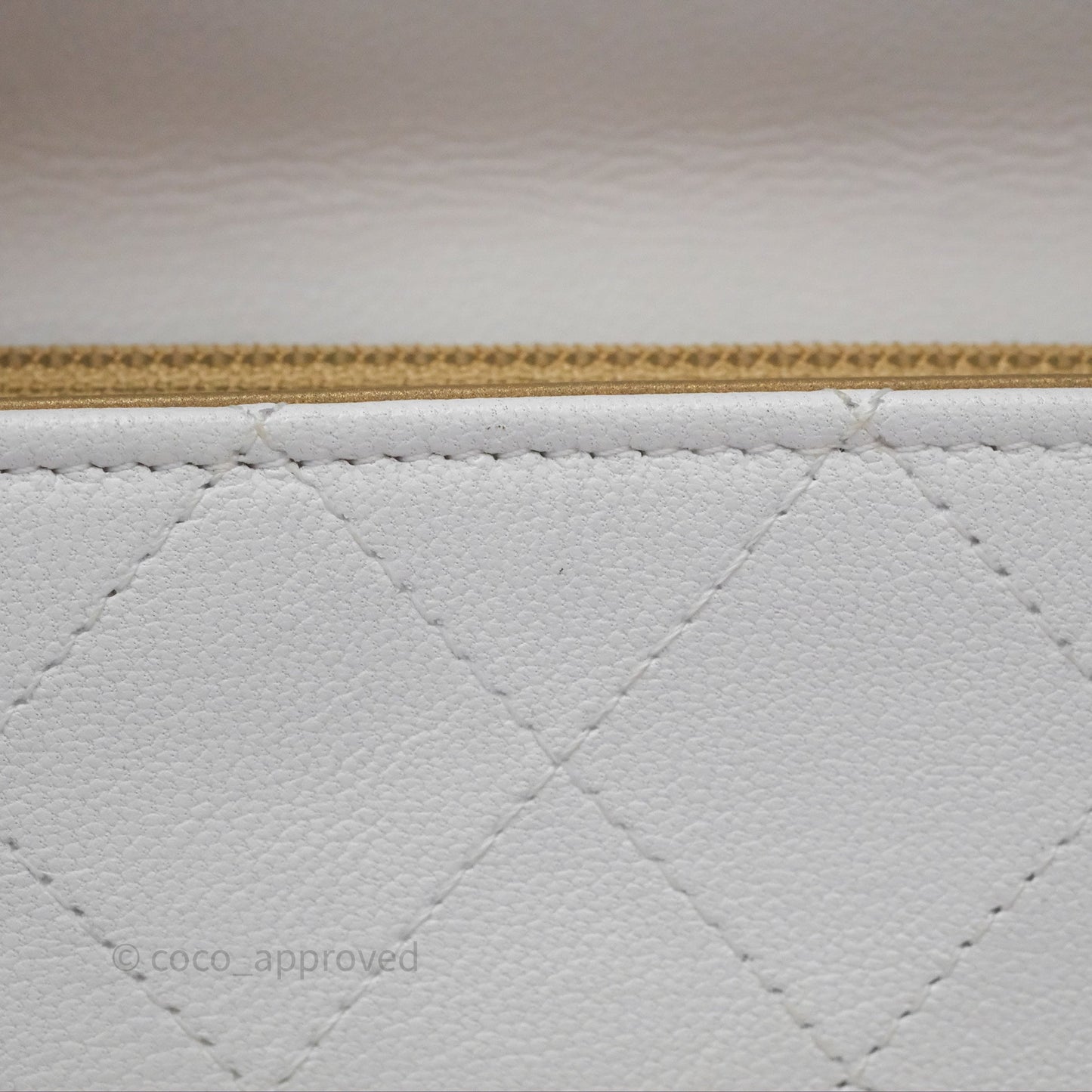 Chanel Quilted Mini Chic Pearls Flap Wallet On Chain WOC White Goatskin Aged Gold Hardware
