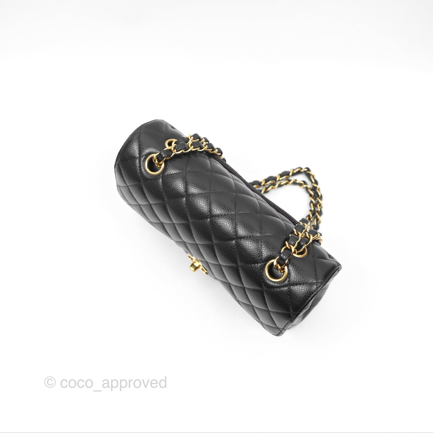 Chanel Small Classic Quilted Flap Black Caviar Gold Hardware