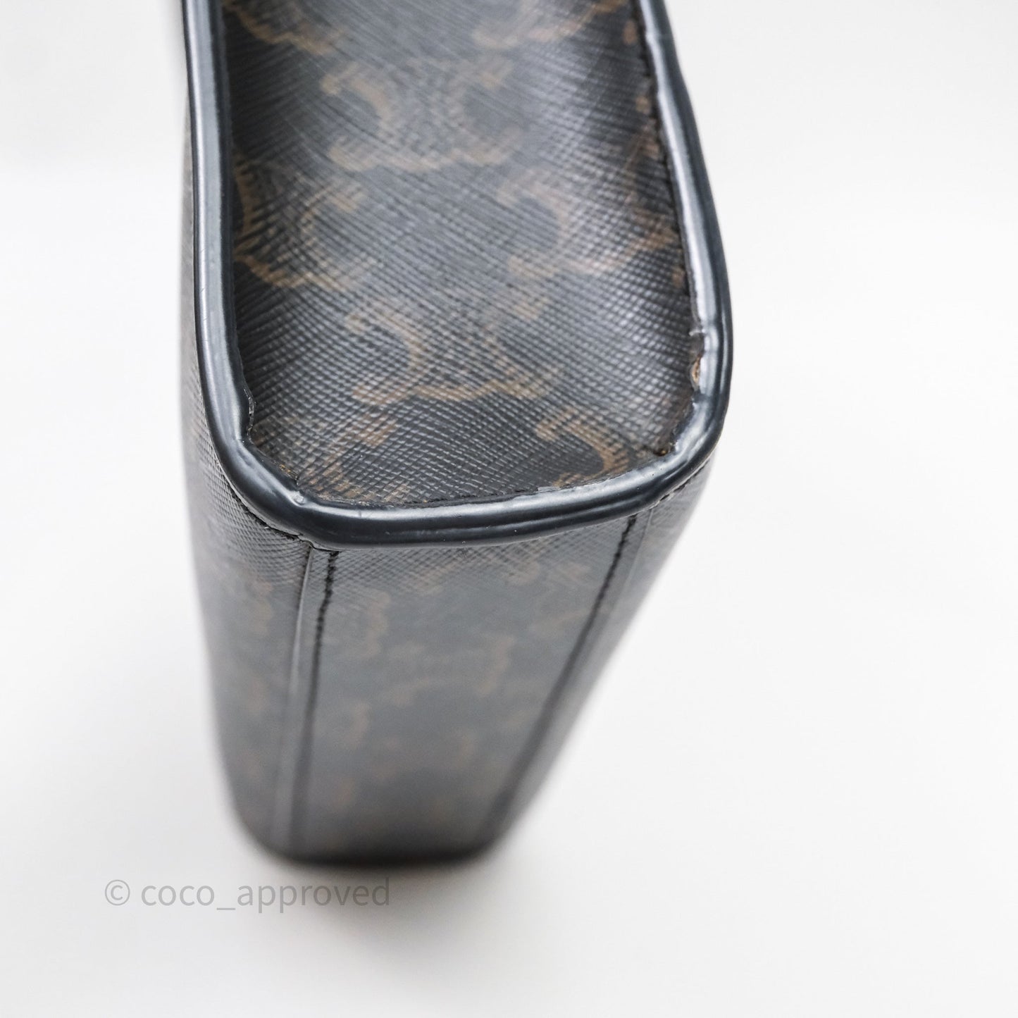 Celine Mini Vertical Cabas Bag Triomphe Canvas Tan Calfskin