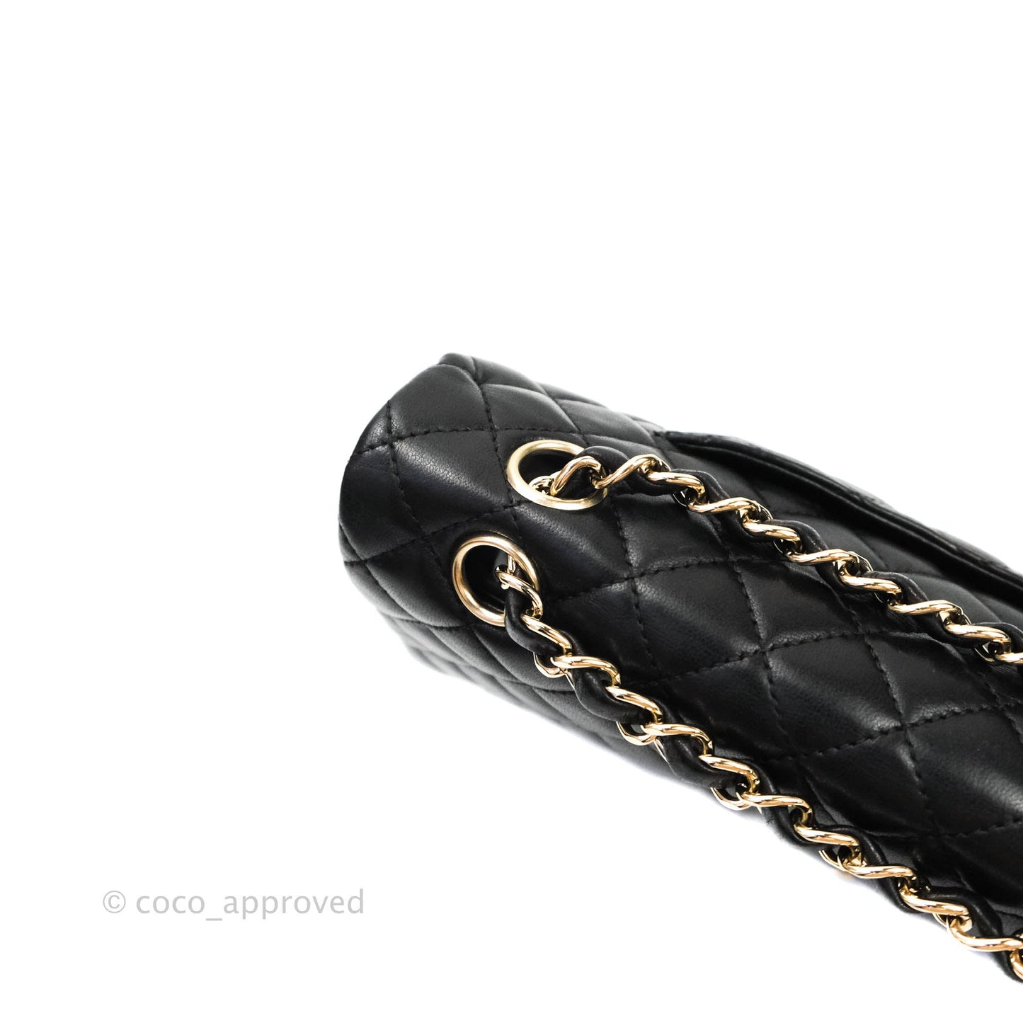 Chanel Classic M/L Medium Quilted Black Flap With Valentines Charms Lambskin Gold Hardware