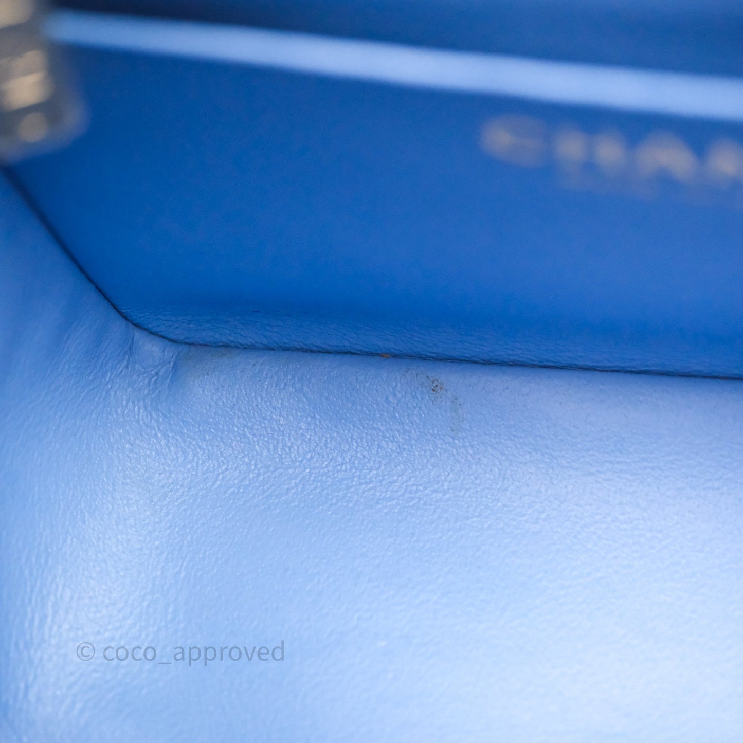 Chanel Mini Square Quilted Sky Blue Lambskin Gold Hardware