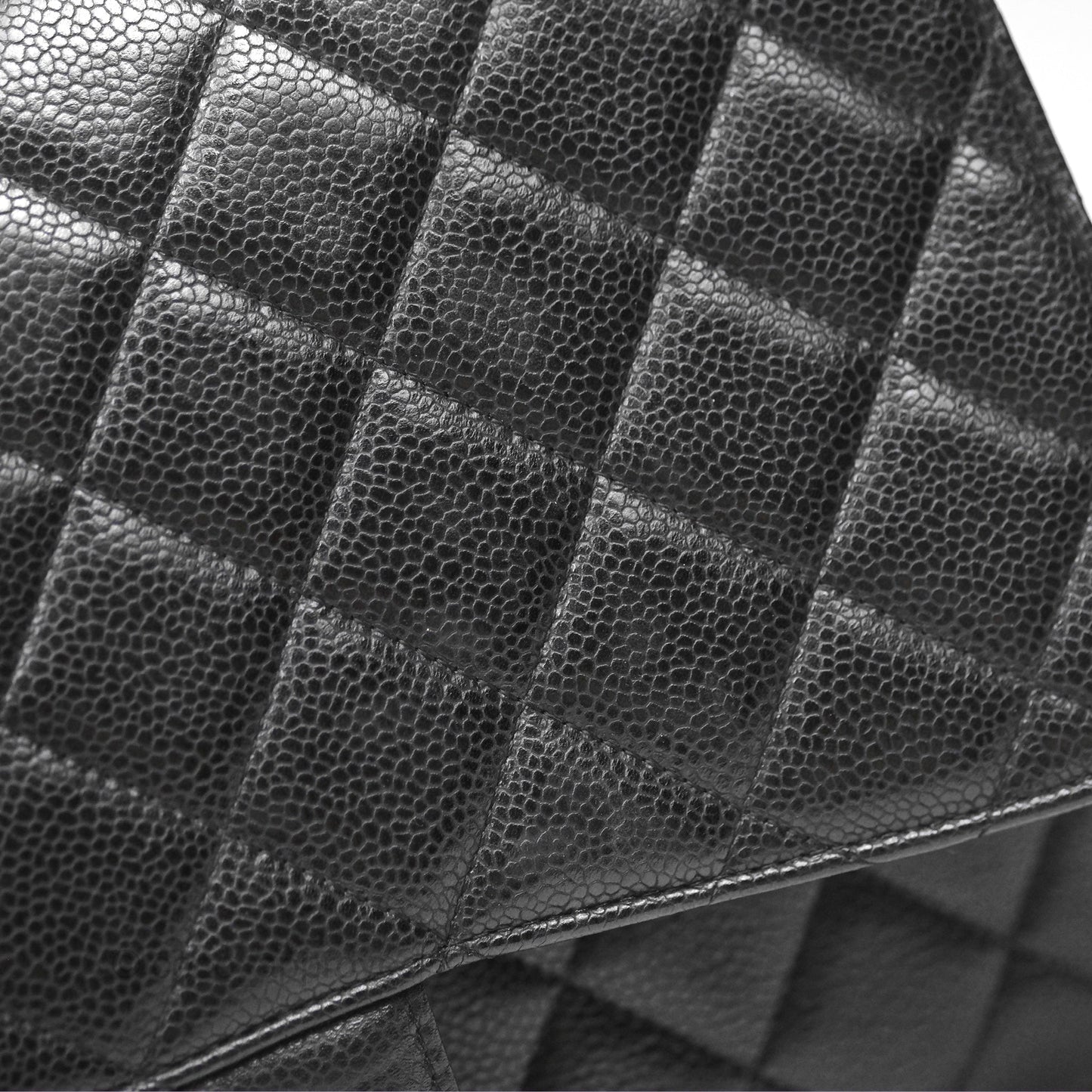 Chanel Jumbo Single Flap Quilted Black Caviar Silver Hardware