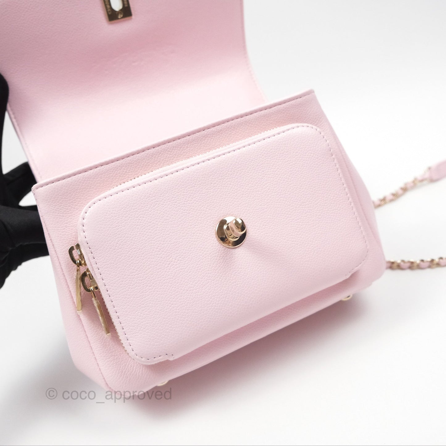 Chanel Quilted Small Business Affinity Flap Light Pink Caviar Gold Hardware