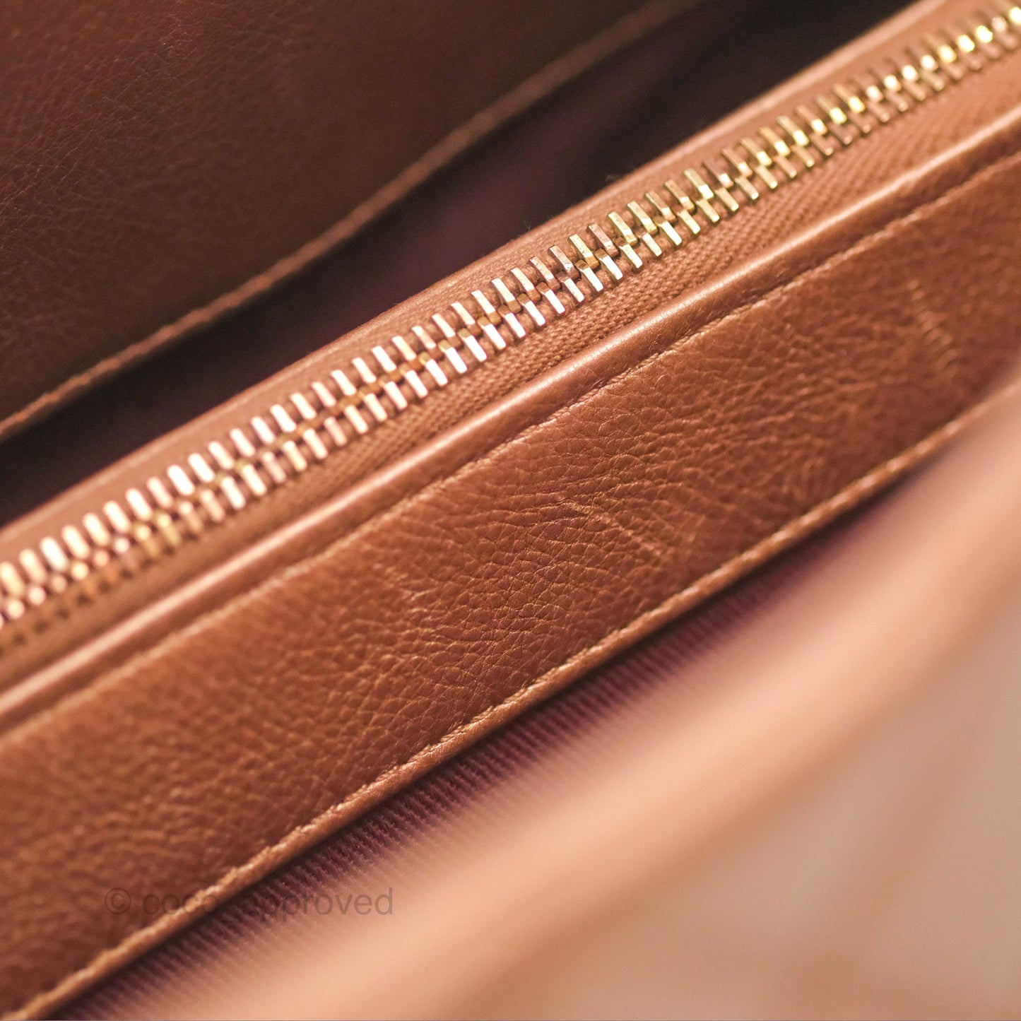 Chanel Quilted Small CC Eyelet Tote Copper Iridescent Goatskin Rose Gold