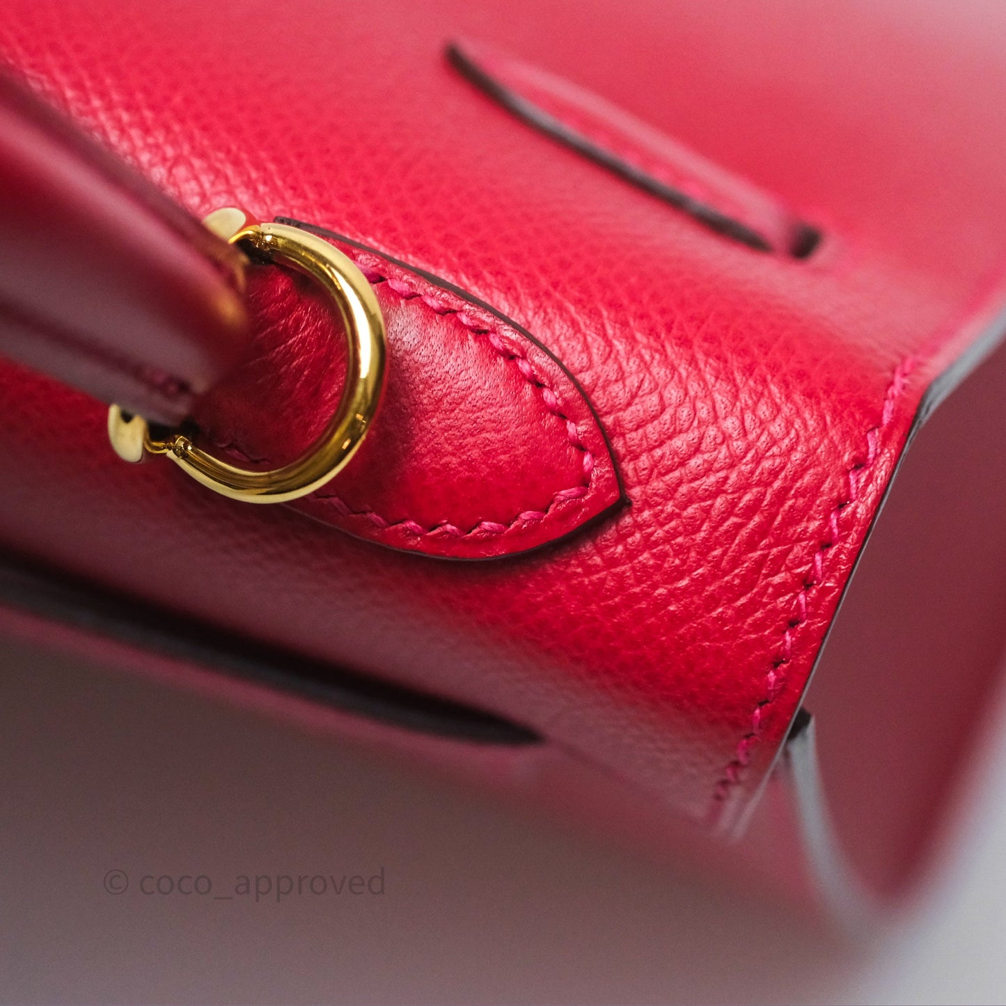 Hermès Sellier Kelly 25 Rouge Casaque Q5 Epsom Gold Hardware