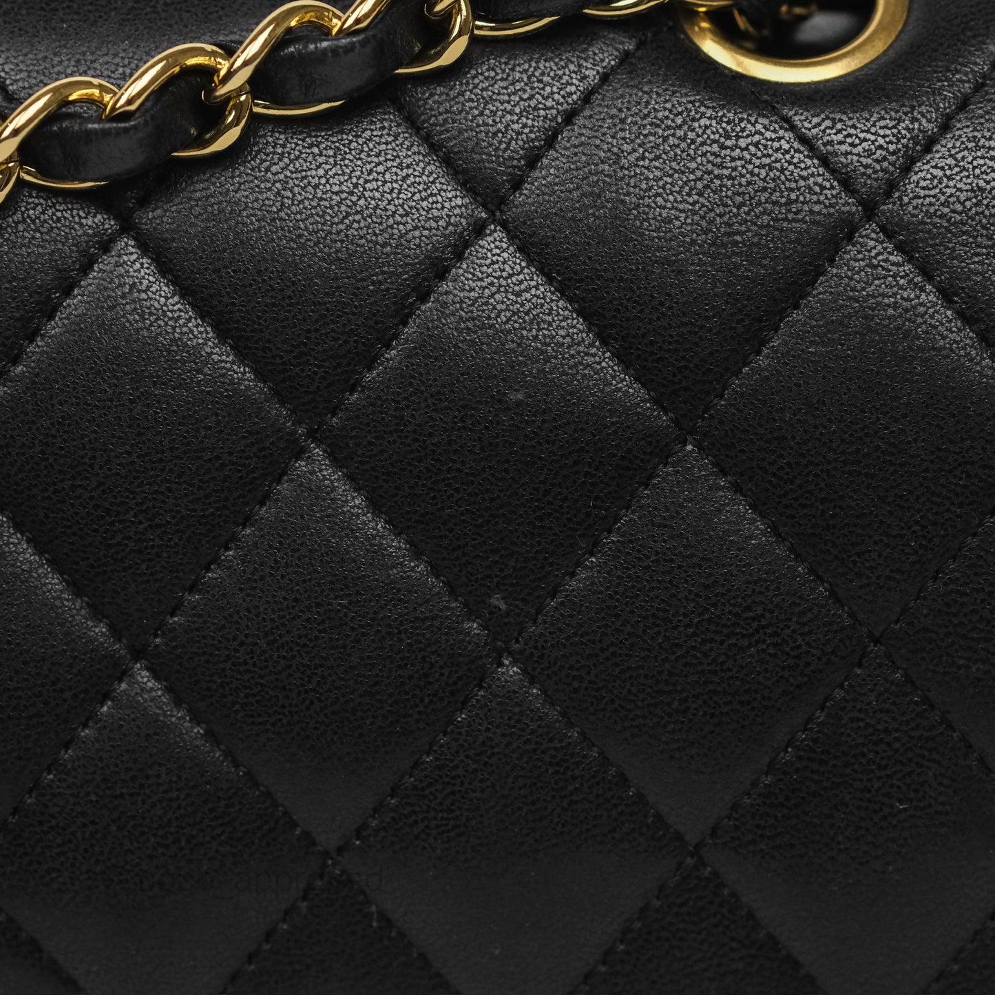 Chanel Classic M/L Medium Flap Quilted Black Lambskin Gold Hardware