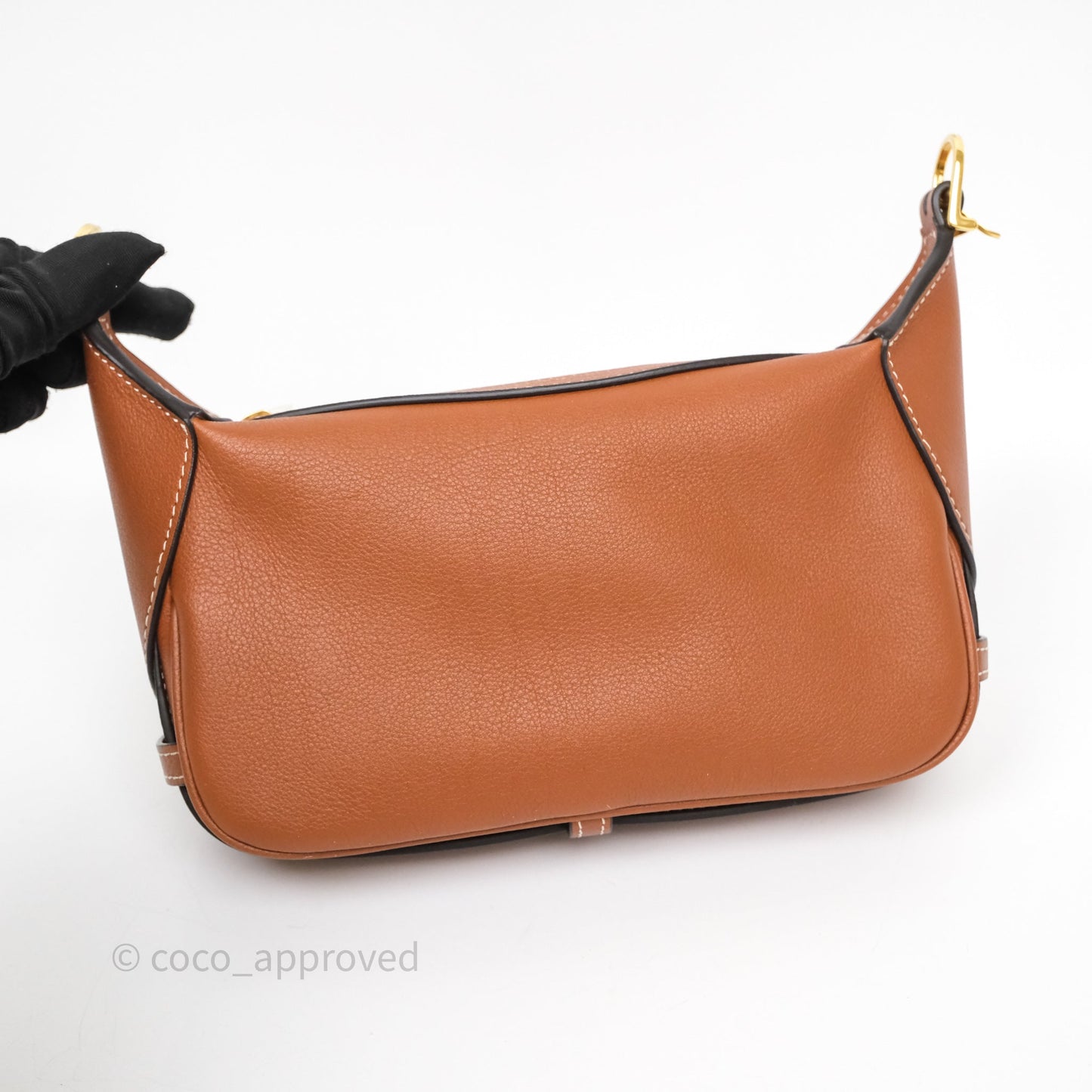 Celine Mini Romy Shoulder Bag Tan Calfskin Gold Hardware