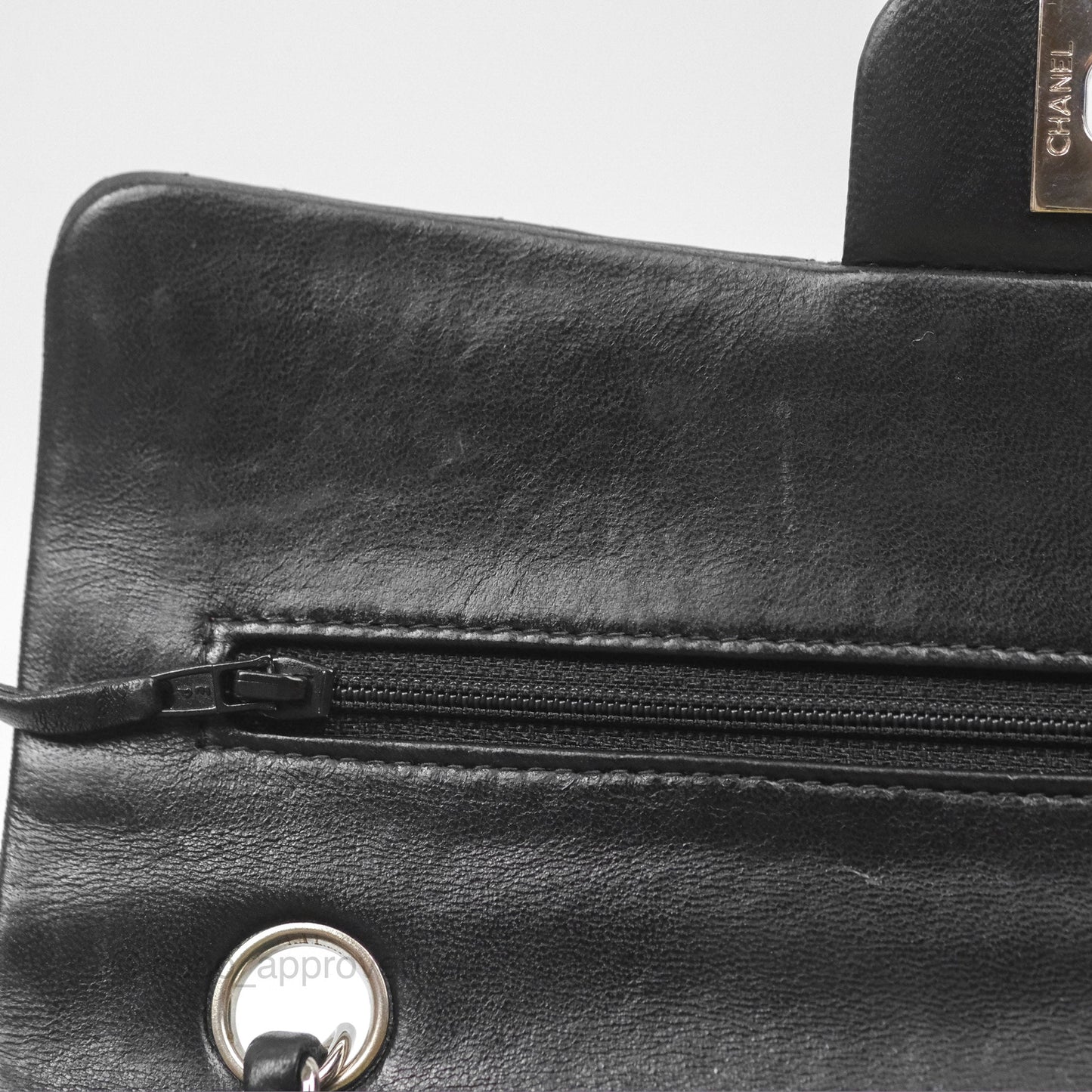 Chanel Vintage Small Classic Flap Black Lambskin Silver Hardware