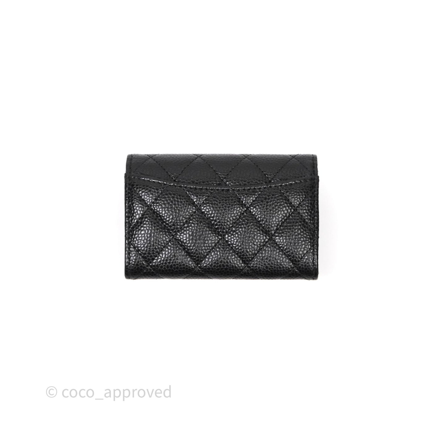 Chanel Quilted Flap Card Holder Caviar Black Gold Hardware