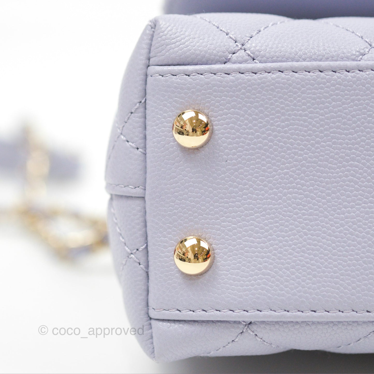 Chanel Mini Coco Handle Lilac Caviar Gold Hardware