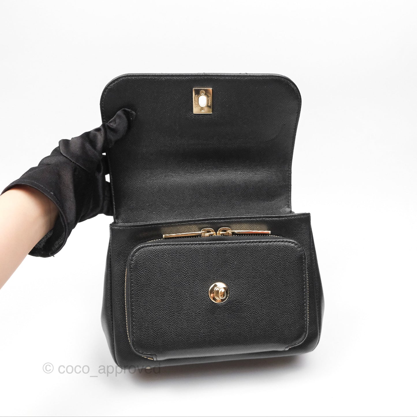 Chanel Quilted Small Business Affinity Flap Black Caviar Gold Hardware