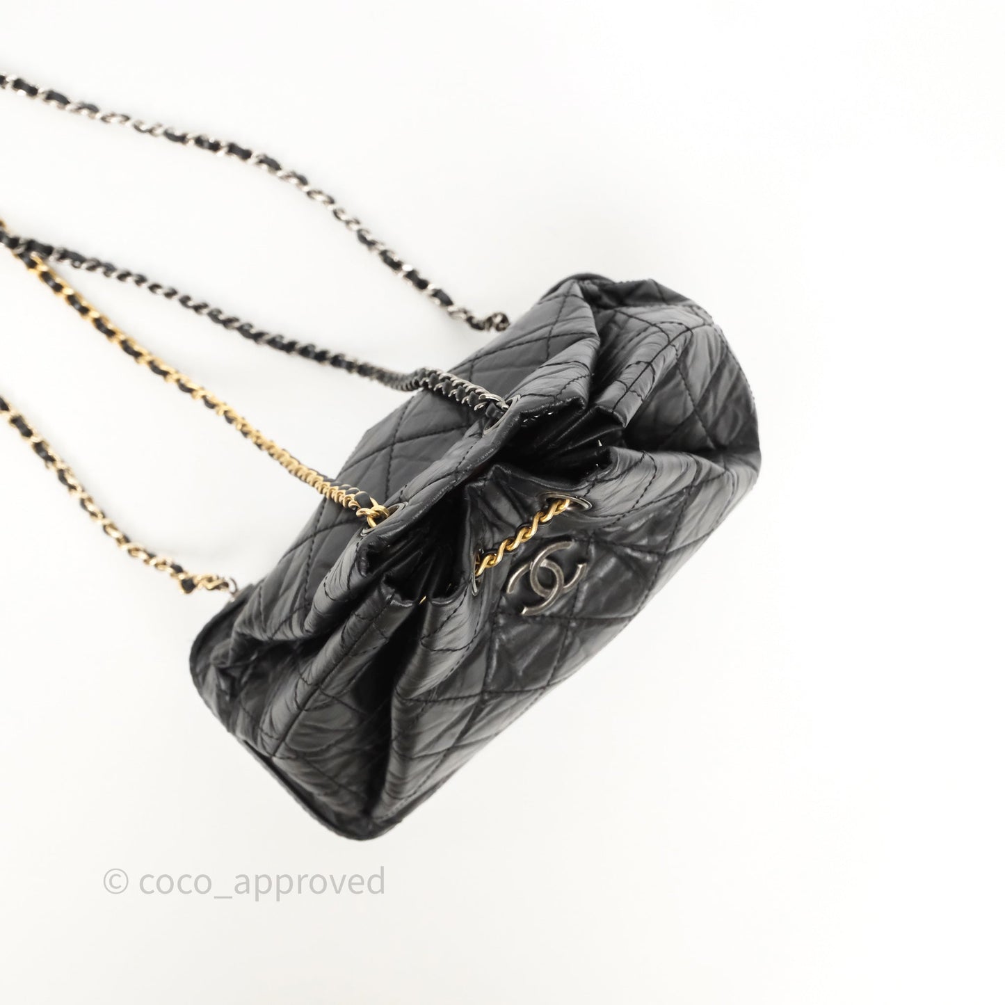 Chanel Small Gabrielle Backpack Black Aged Calfskin