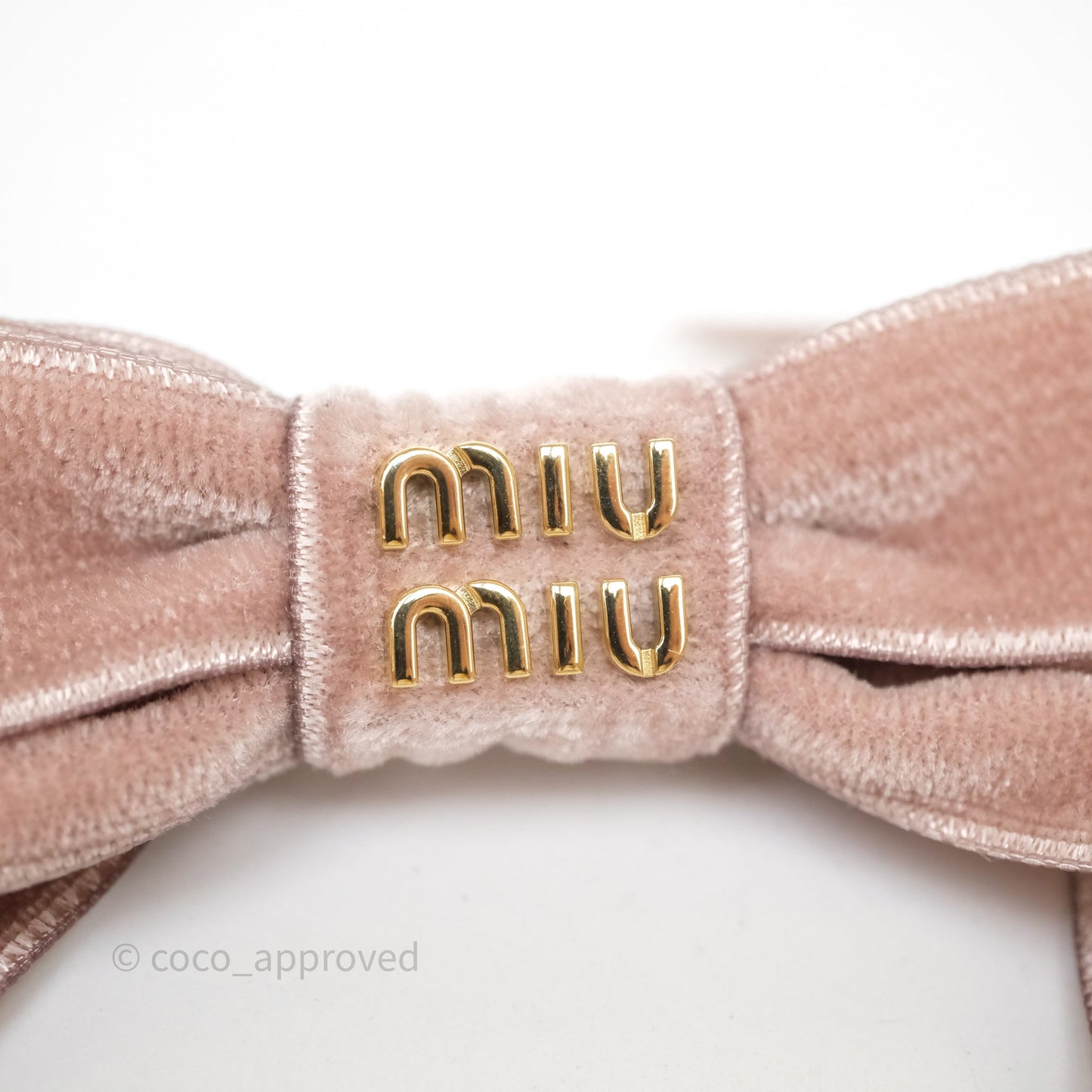Miu Miu Velvet Hair Clip Alabaster Pink