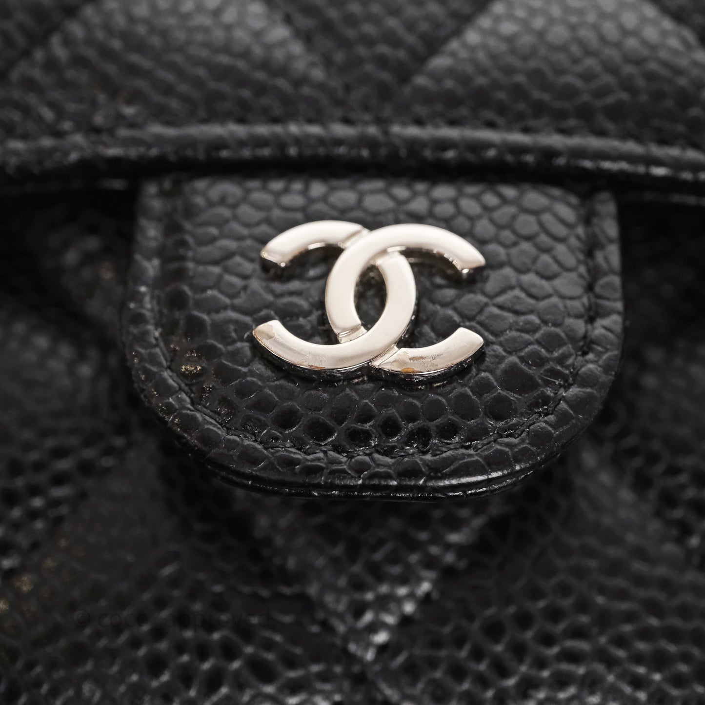 Chanel Classic Short Flap Wallet Black Caviar Silver Hardware